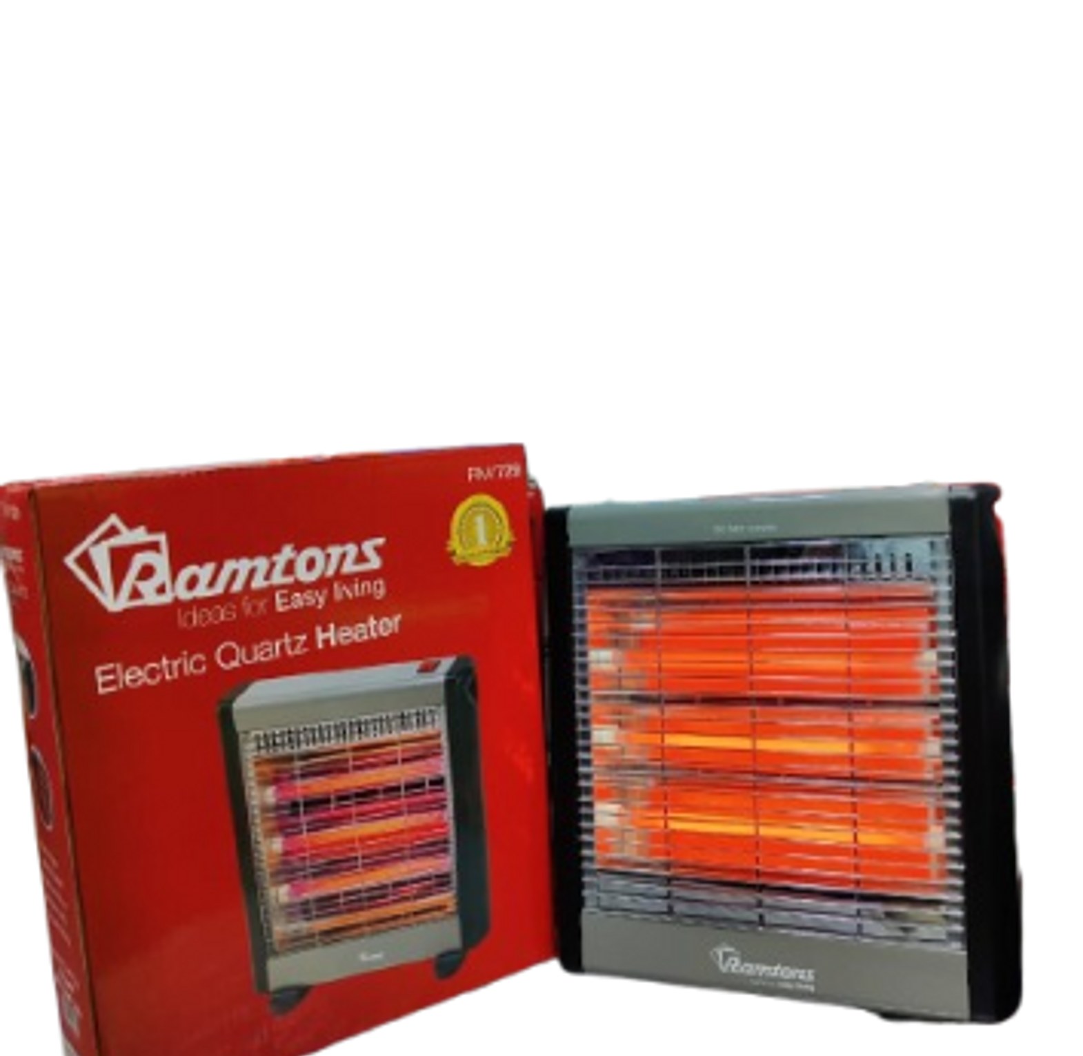 ROOM HEATER. Ramtons RM/469 Electric Bar Quartz Heater, Black & Silver (1 YR WRTY). image
