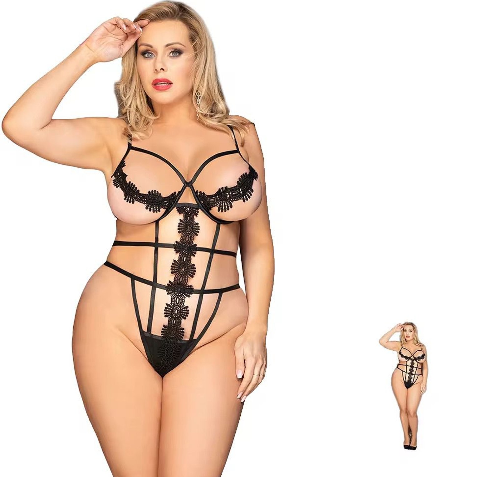 1272-One Piece Strappy Lingerie image