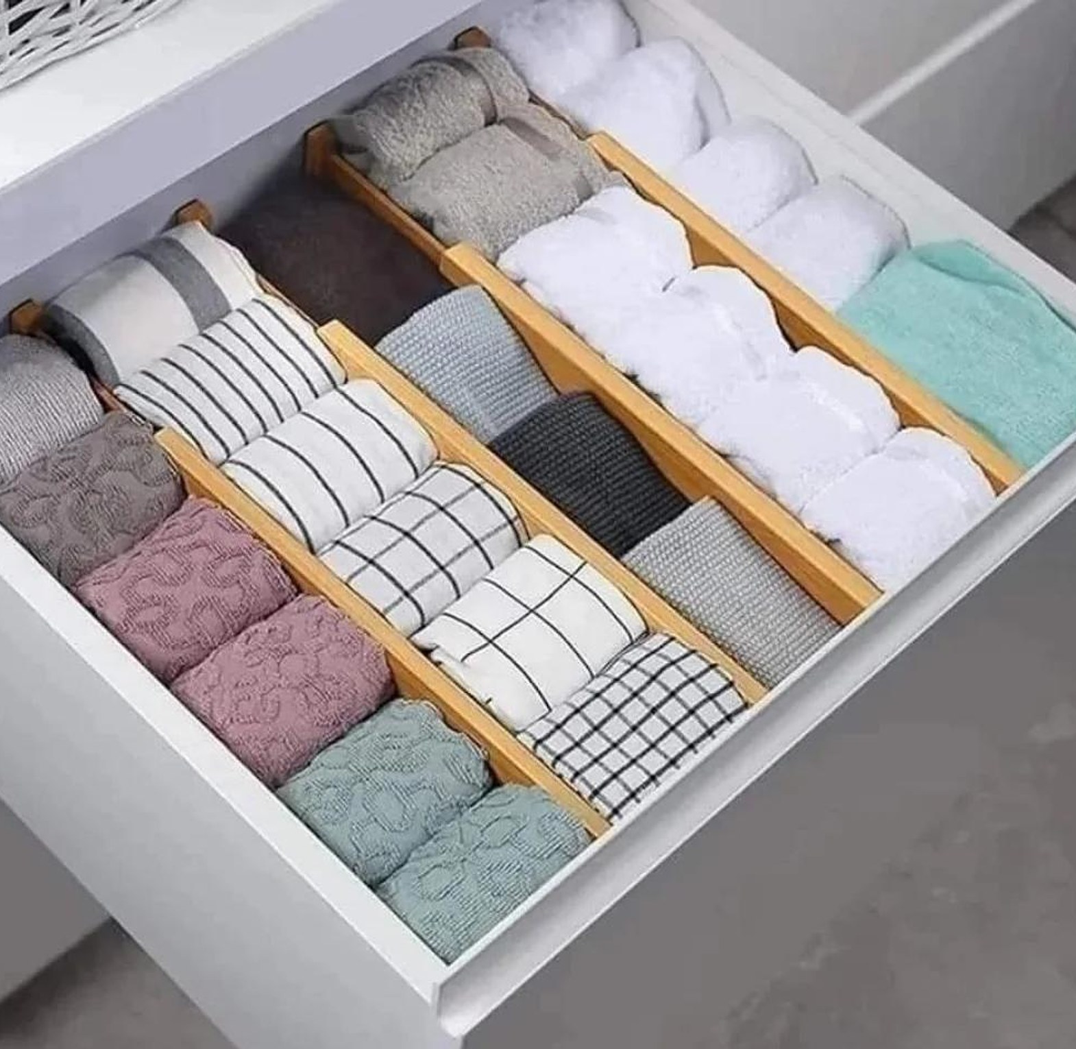 4pcs Bamboo drawer dividers image