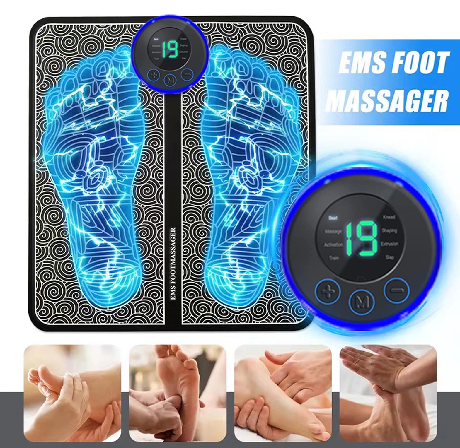 EMS Electric Foot Massager Mat - Portable Circulation & Pain Relief Therapy for Tired Feet image