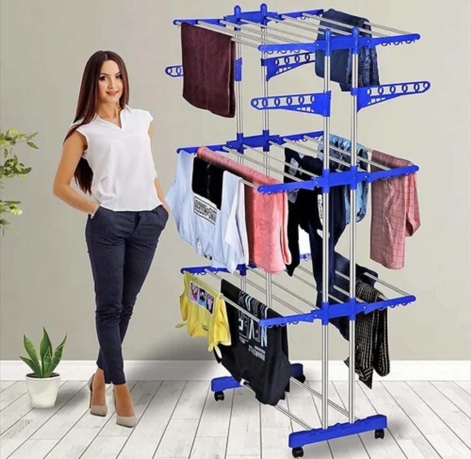Clothes Drying Stand. 3-Tier Clothes Drying Rack image