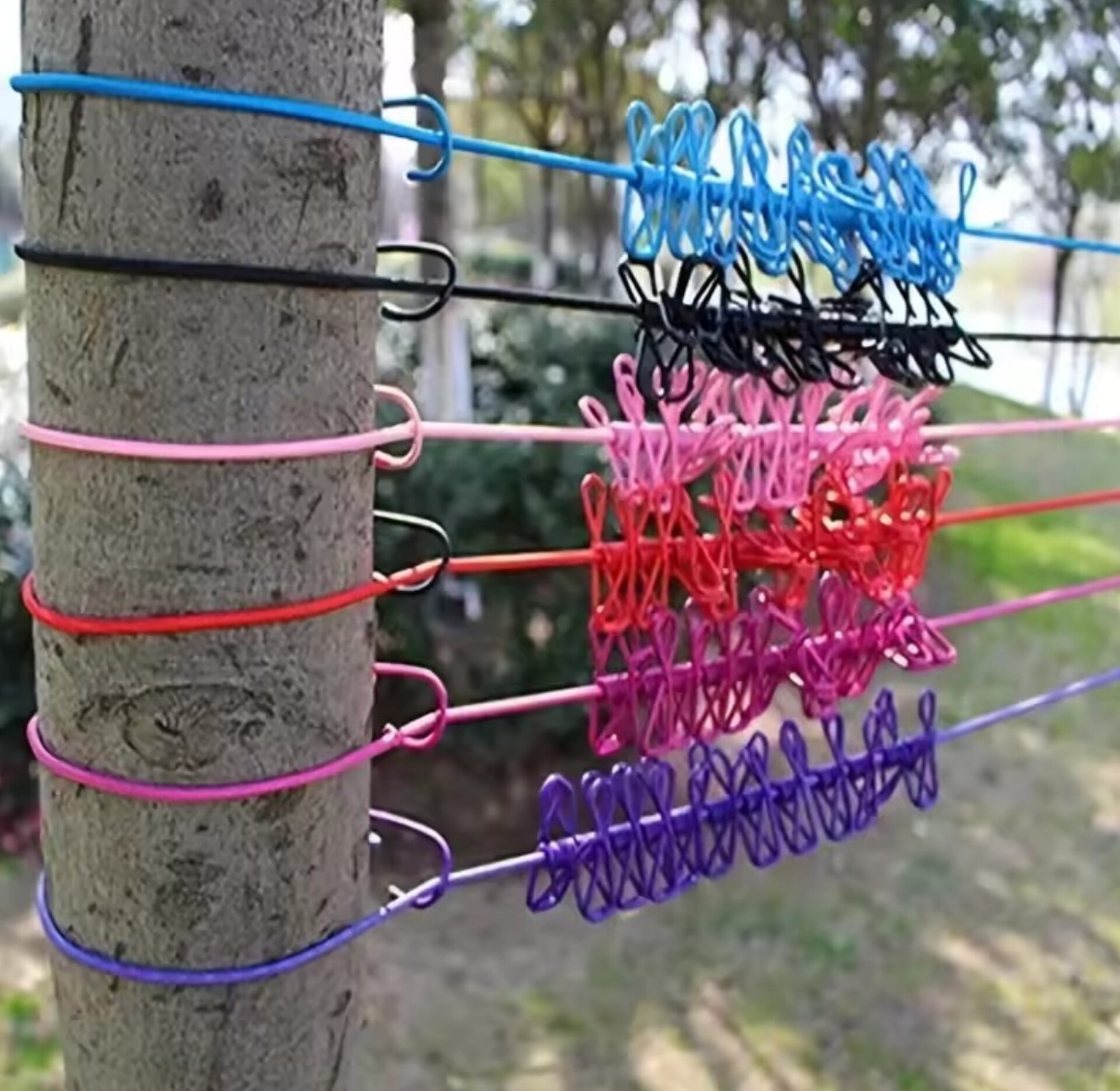 Stretchy Cloth Line With 12 Pegs image
