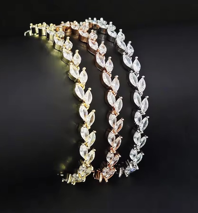 Regal Teardrop Halo Chain Bracelet image