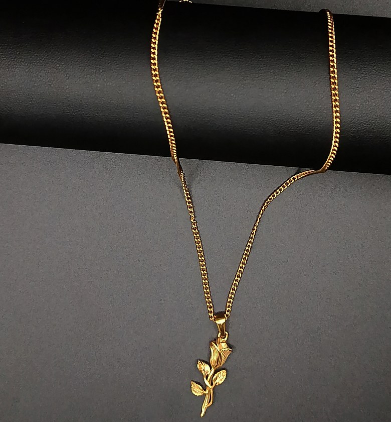 Golden Rose pendant Necklace  image