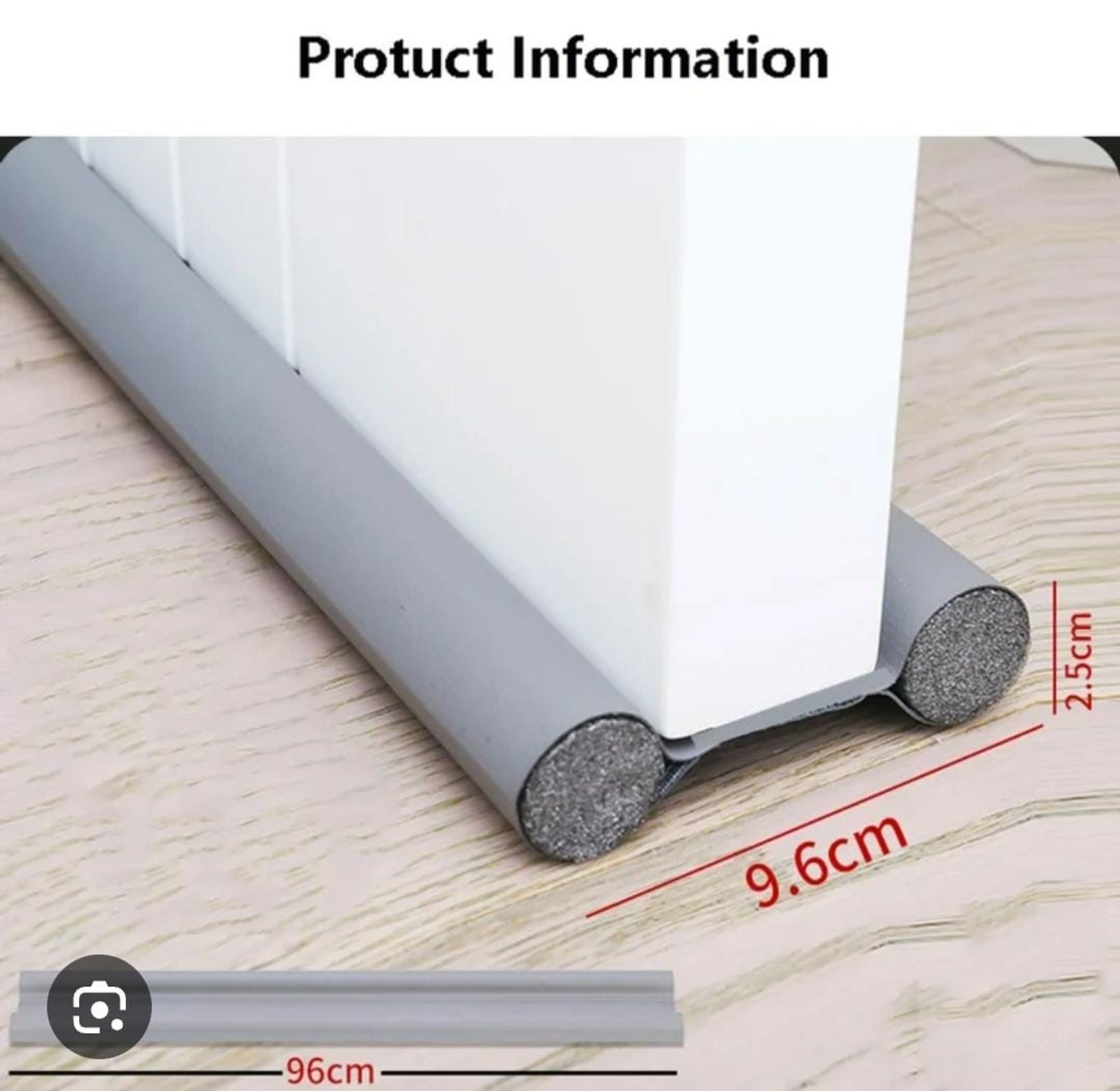 Universal 1-Meter Under-Door Draft Stopper and Weather Stripping Sealer image