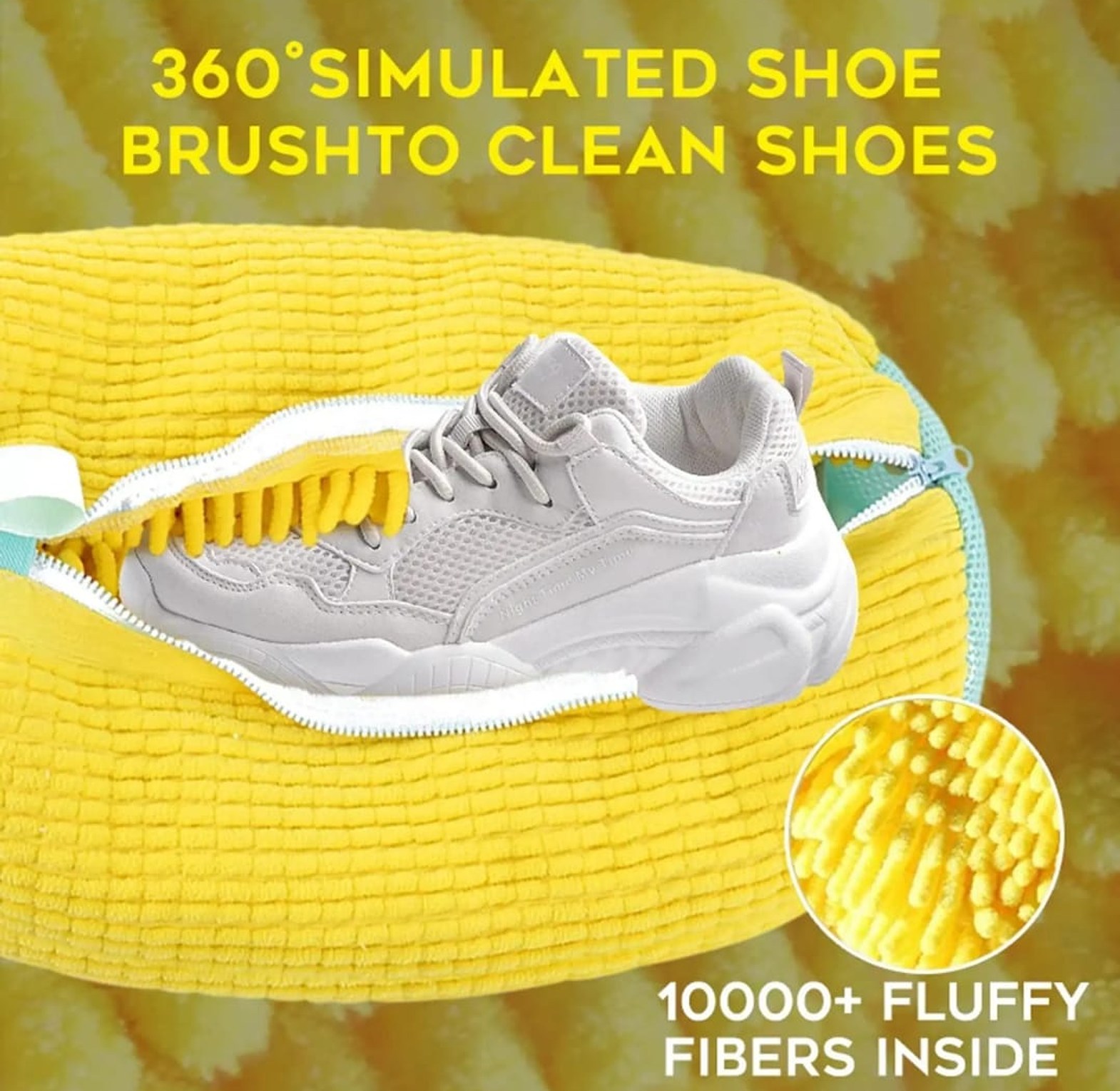 Machine Washable Shoe Cleaning & Drying Bag with Soft Fiber Lining image
