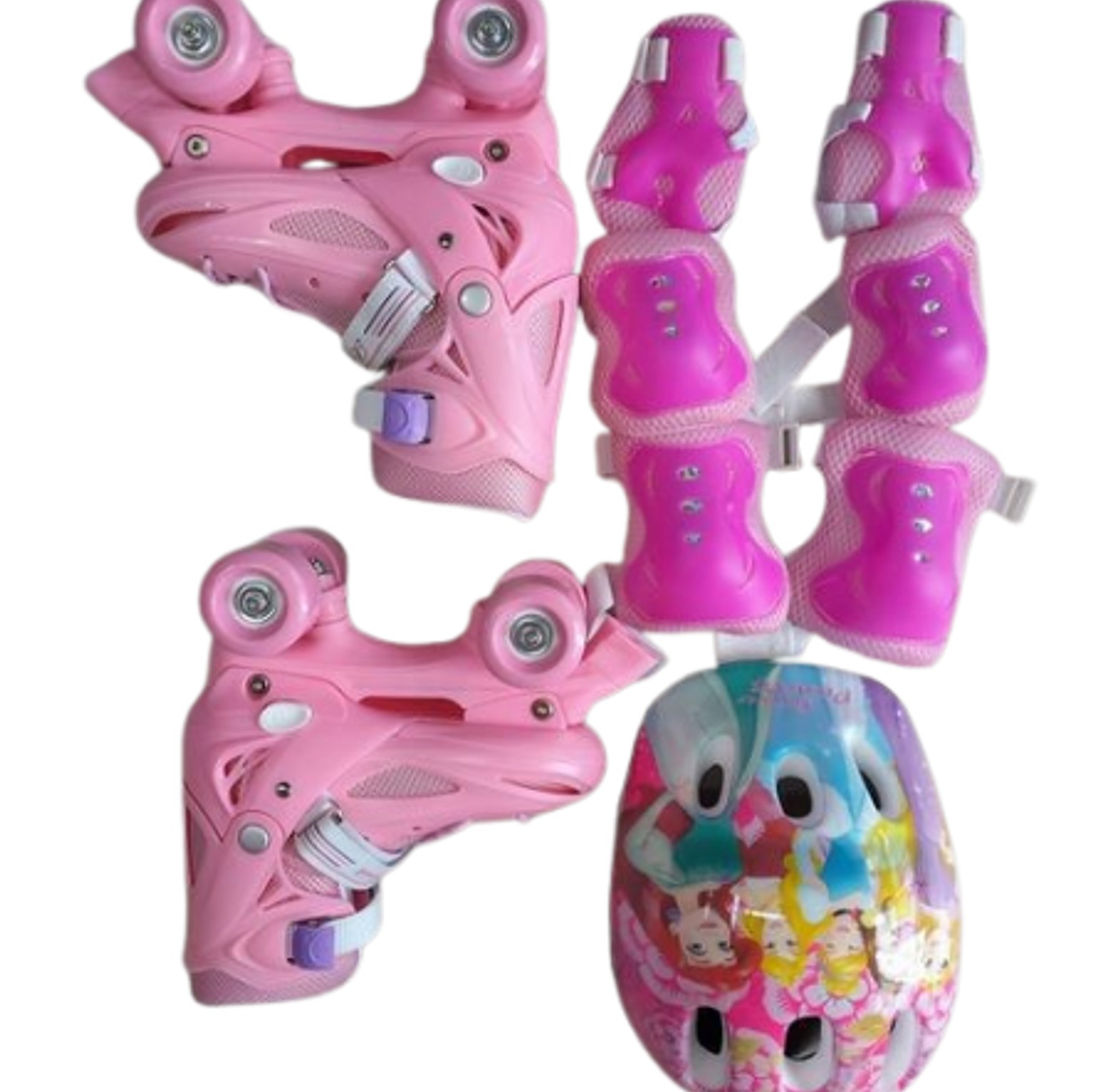 SKATE SHOES. Skates 4 Wheel Full Set Full With protective gear: helmet, elbow pads, knee pads, wrist guards size 26 to 38 image