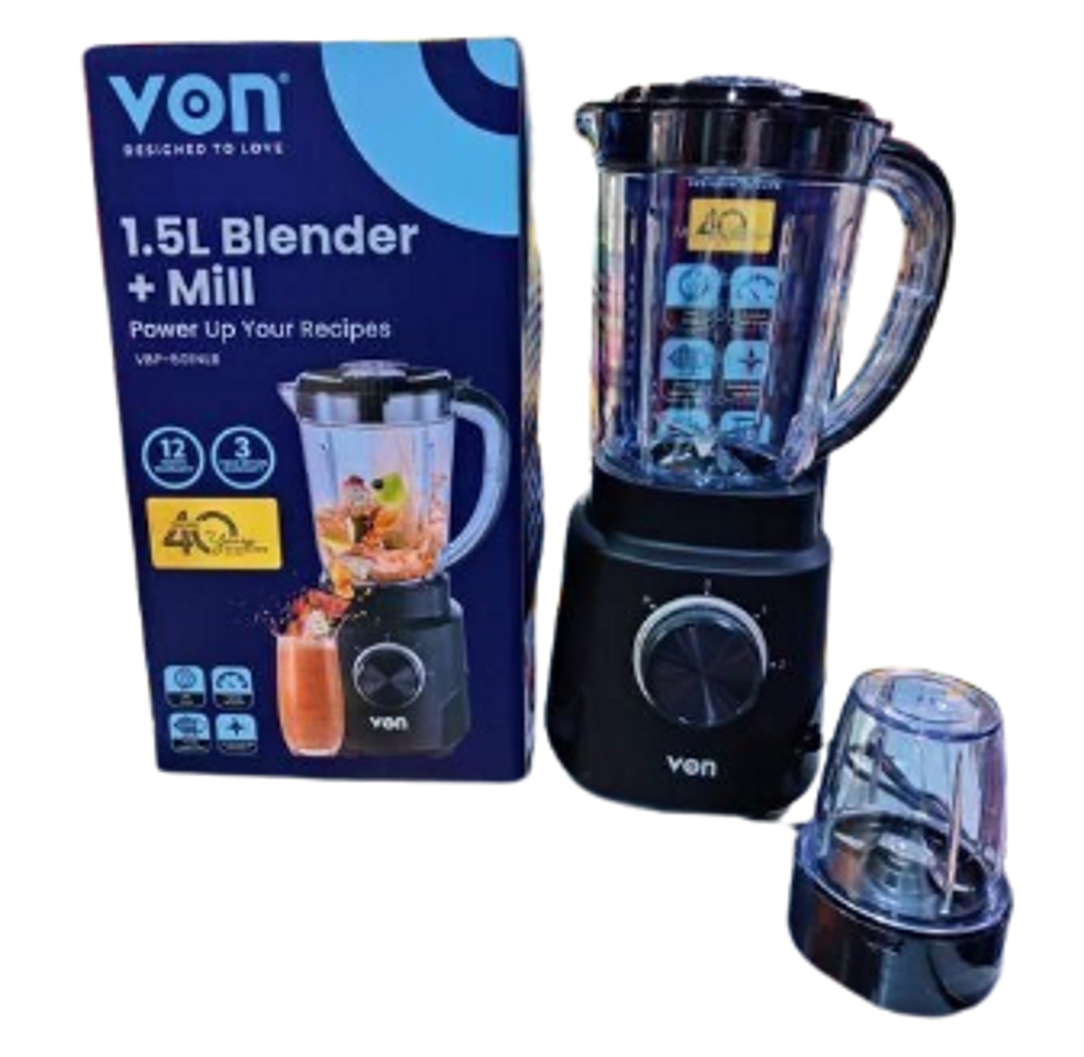 Blender. VON 2in1 VBP501NLB Blender, 500W - image