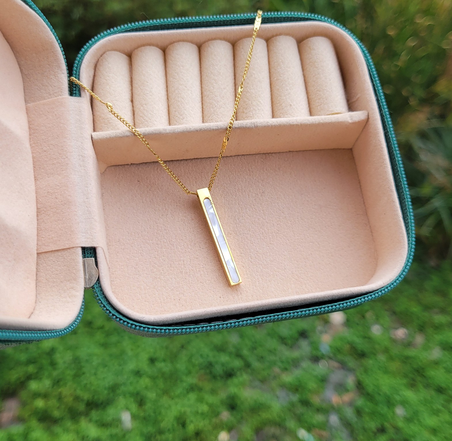 White bar necklace  image