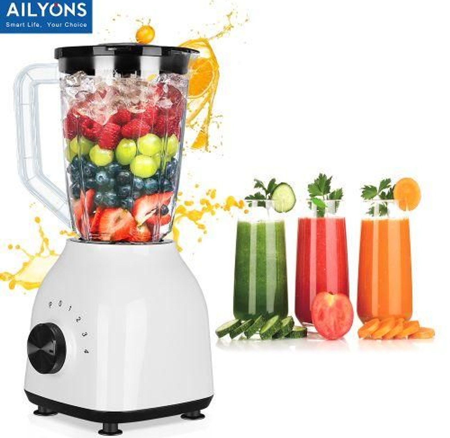 Blender AILYONS 2 In 1 POWERFUL Blender With Blender jug & Grinding Machine 1.5 Ltrs - Quality image