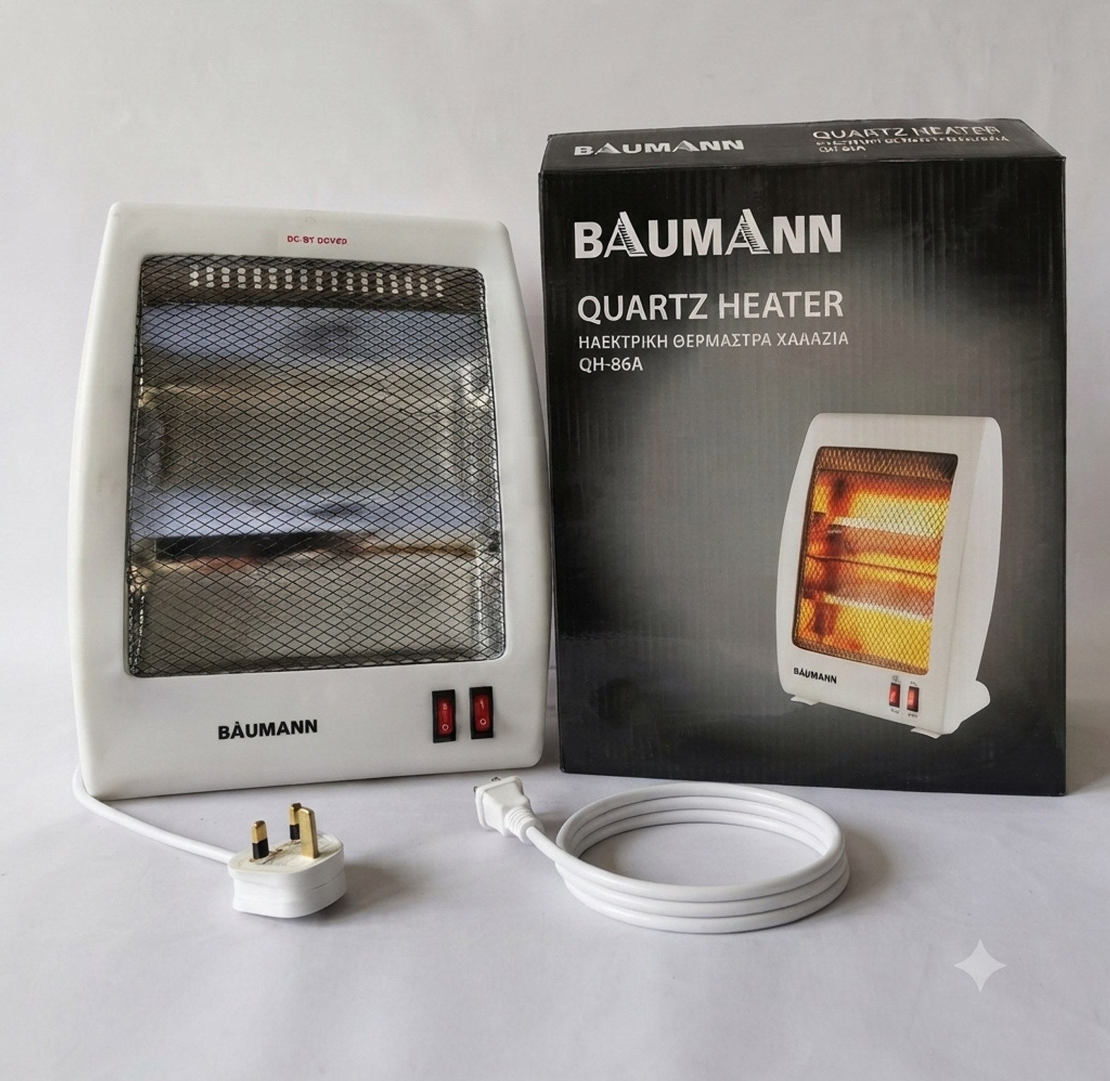 Baumann Portable Quartz Room Heater 800W, Compact Design for Office and Bedroom image