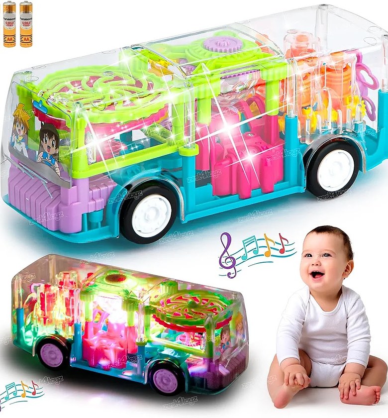Concept Bus. 3D Children Concept Musical Lights Transparent Toy Car Bus BEST GIFT FOR OUR KIDS image