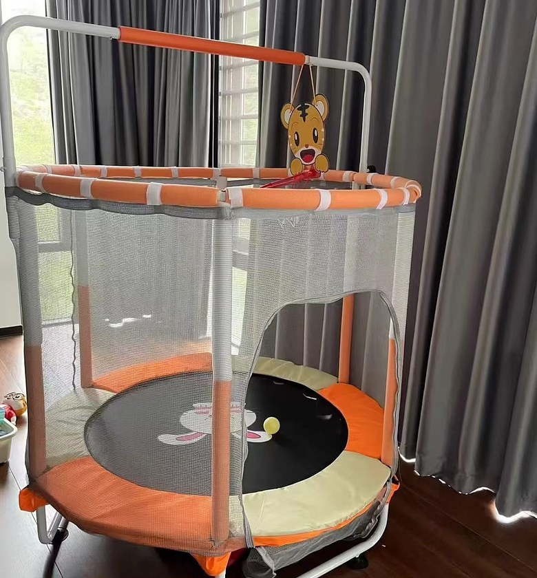 5ft  Kids' Indoor/Outdoor Trampoline with a safety enclosure image