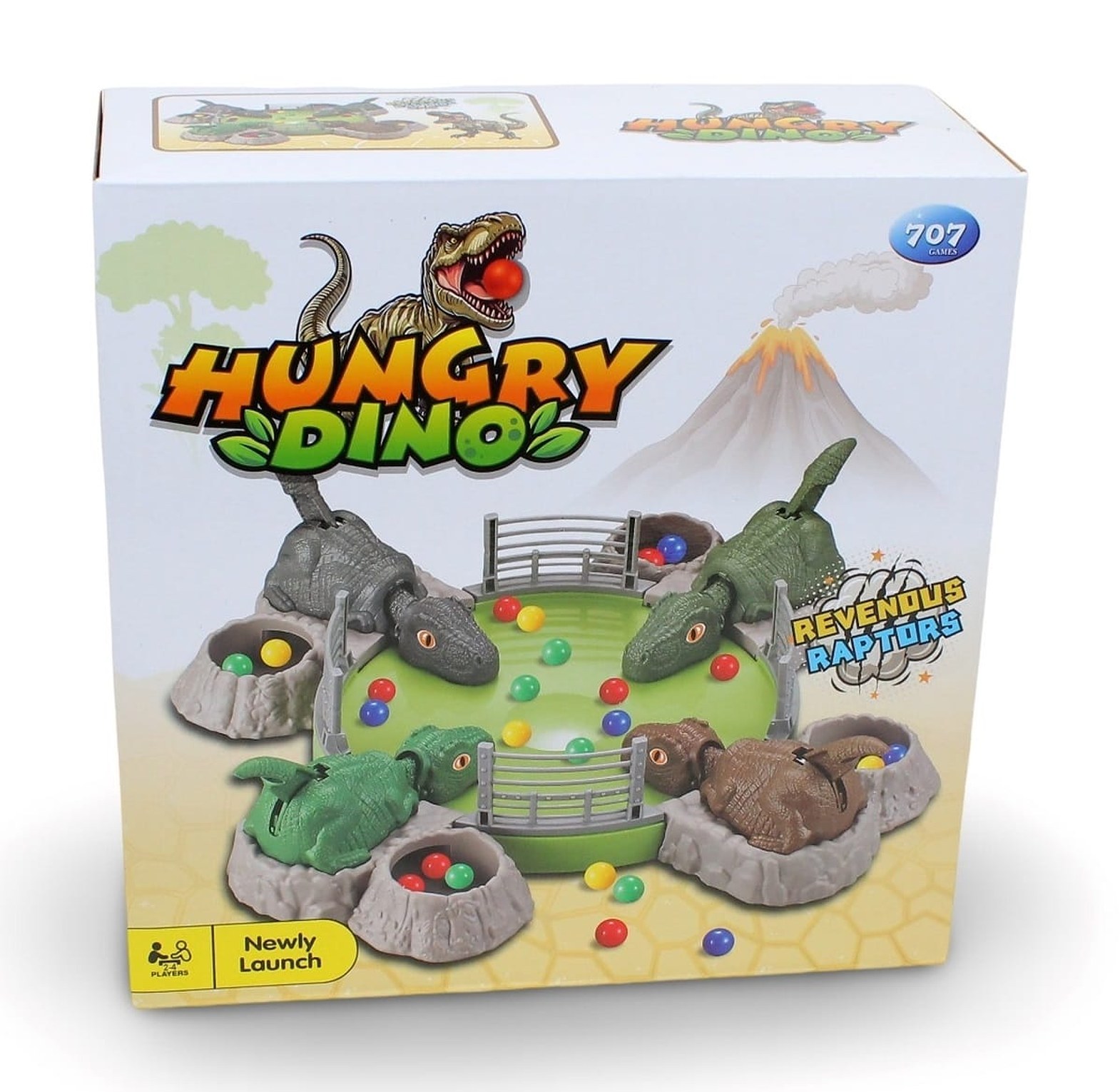 Hungry Dino Board Game – Interactive Dinosaur Feeding Game with Colorful Balls for Kids, Family & Party Fun (2–4 Players) image