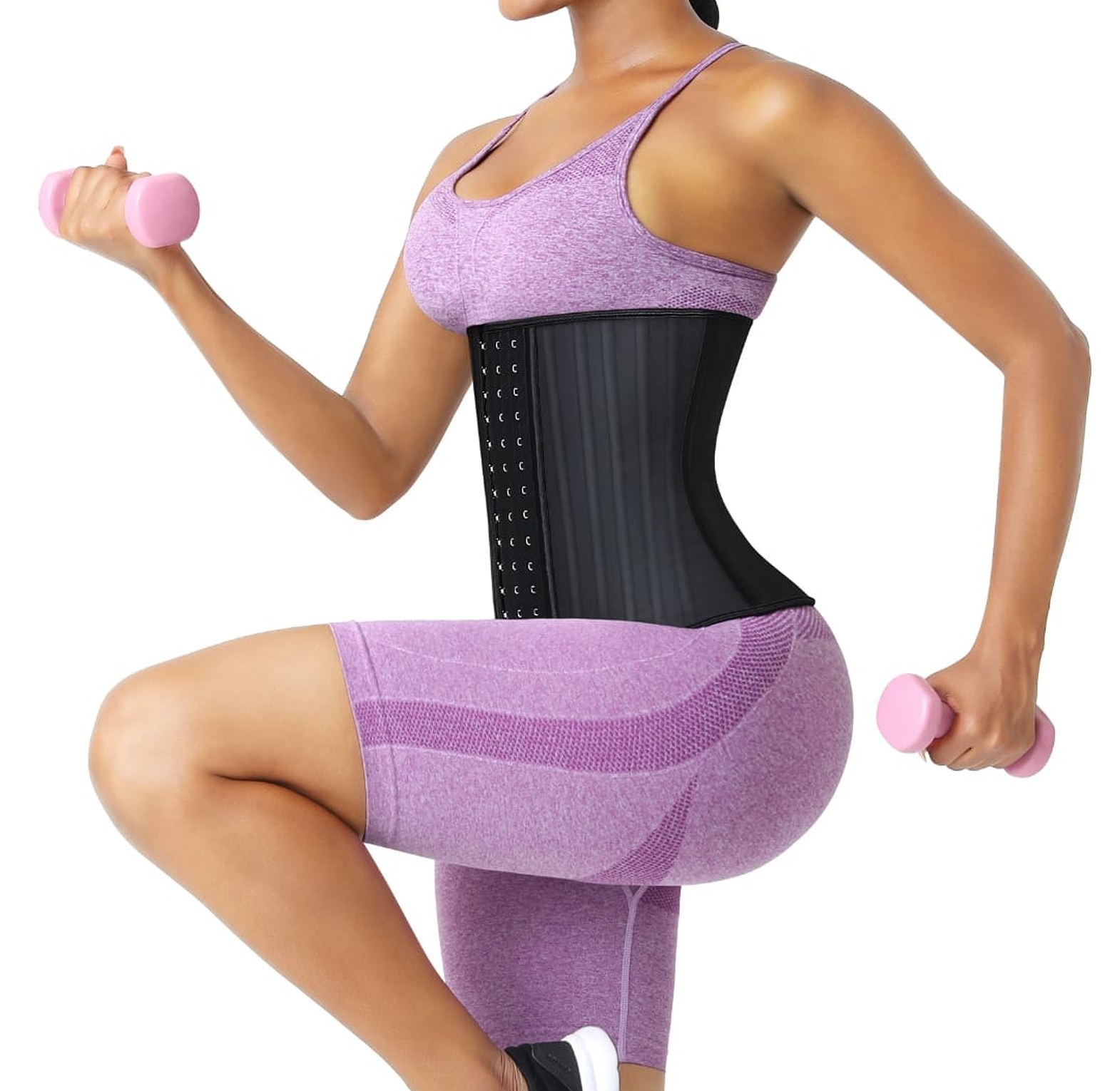 25 Steel-Boned Latex Waist Trainer – Black image