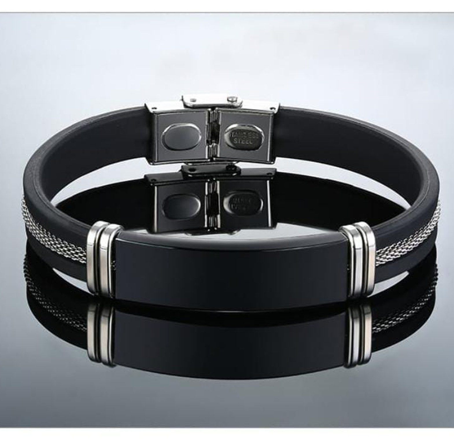 Silicone/ Stainless steel personalized/bespoke /customized bracelets  image