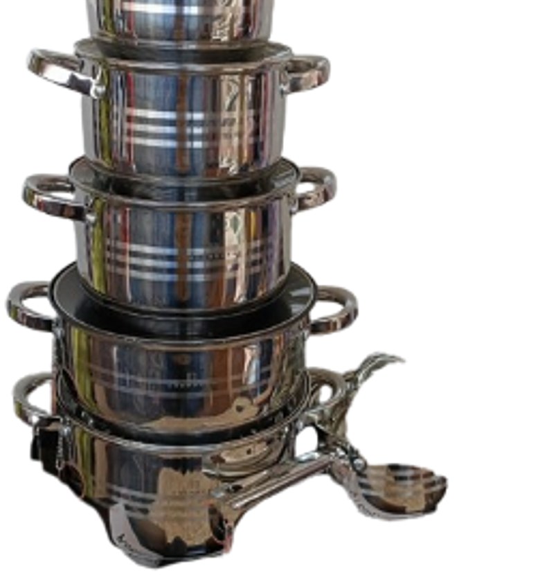  Edenberg 12-piece Stainless Steel Cookware Set.  image