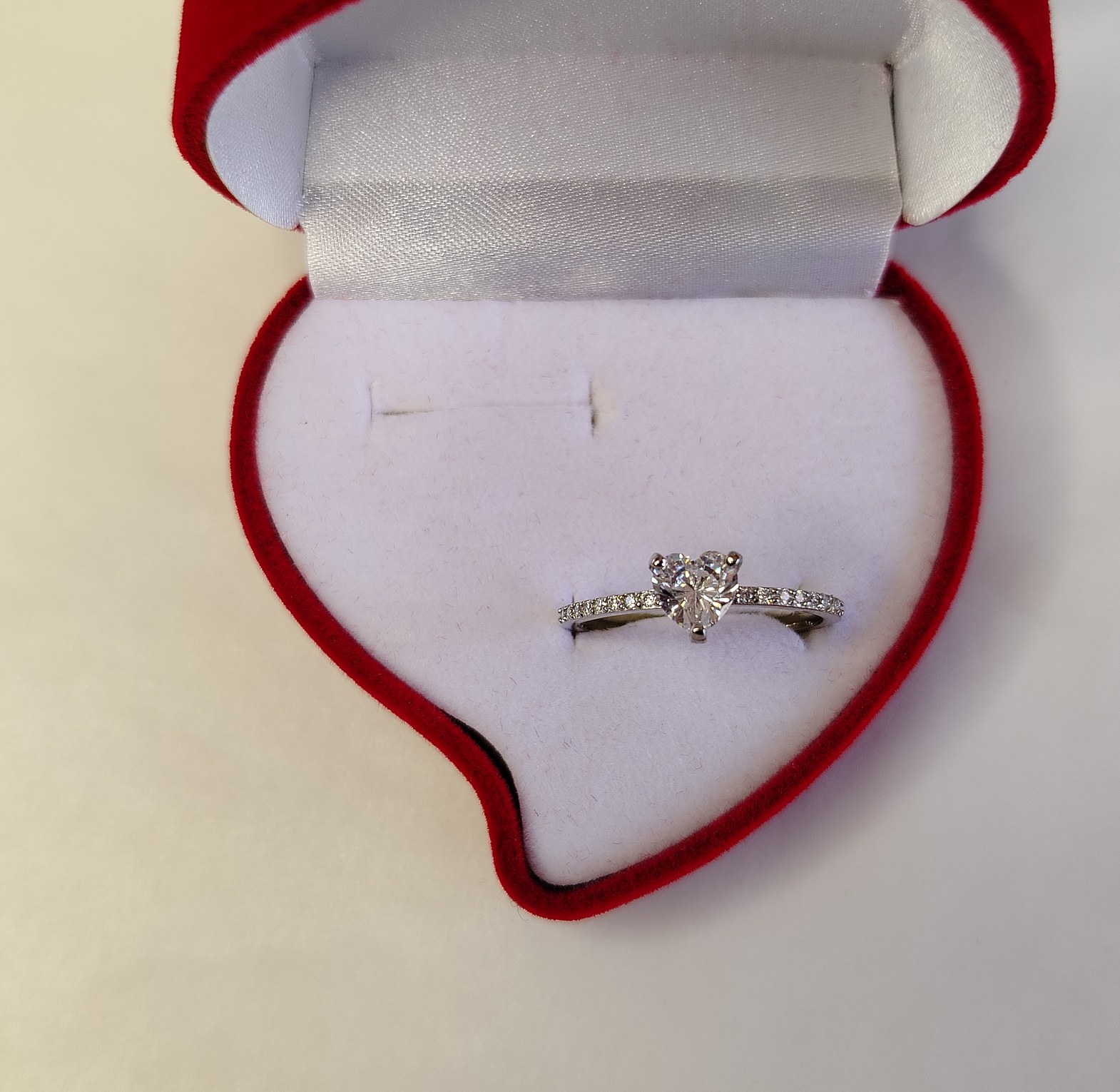 Heart sterling silver engagement ring  image