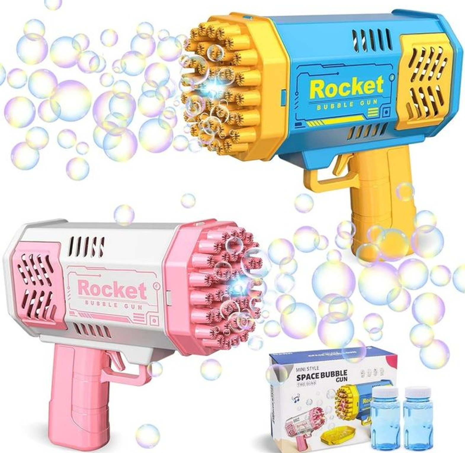 BUBBLE GUN. 40-Hole Automatic Bubble Gun Blower With Lights – Fun Outdoor Toy For Kids image