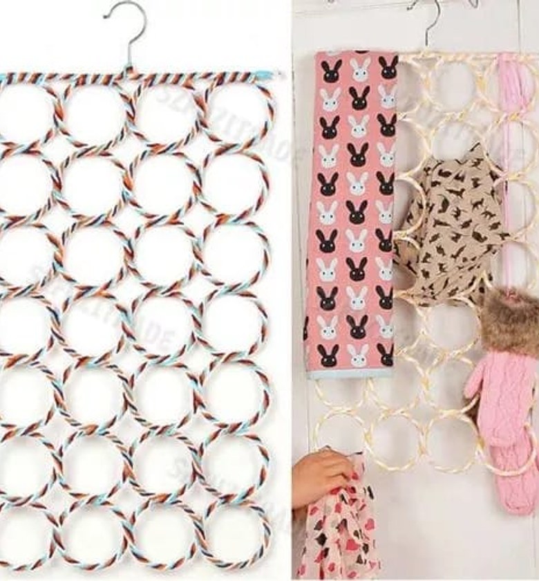 28 Ring Scarf Shawl Scarves Ties Holder or Hanger image