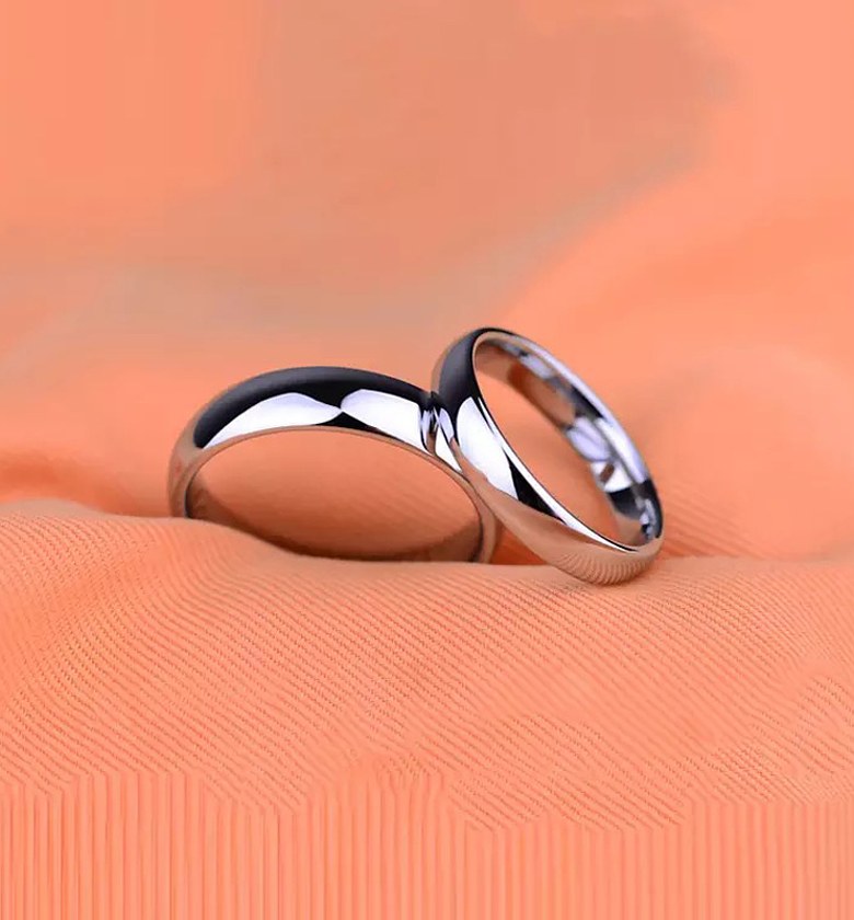 Stainless steel silver wedding ring  image