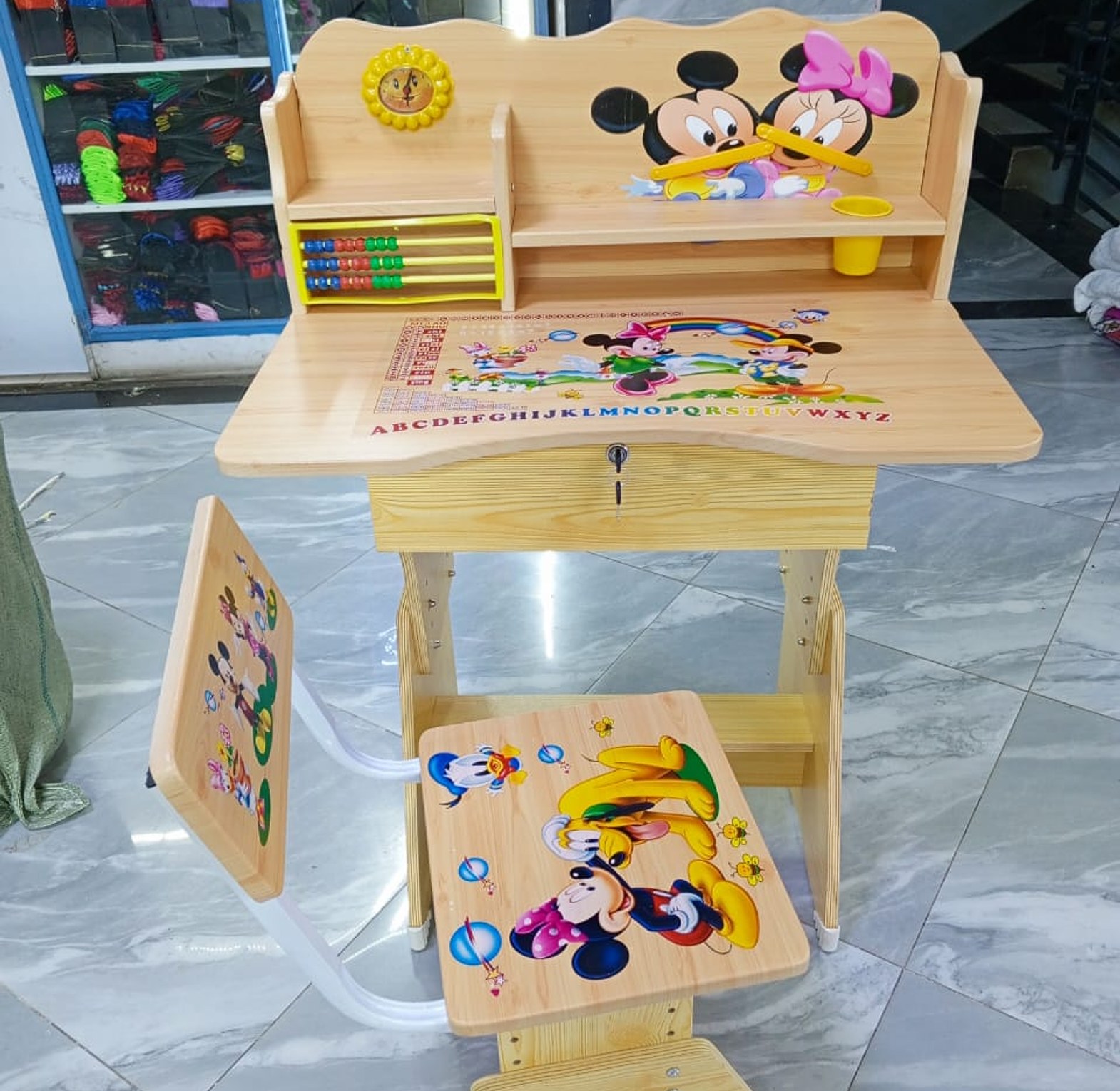 Kids Wooden Study Desk  With A Spacious Tabletop And Convenient Storage Compartments image