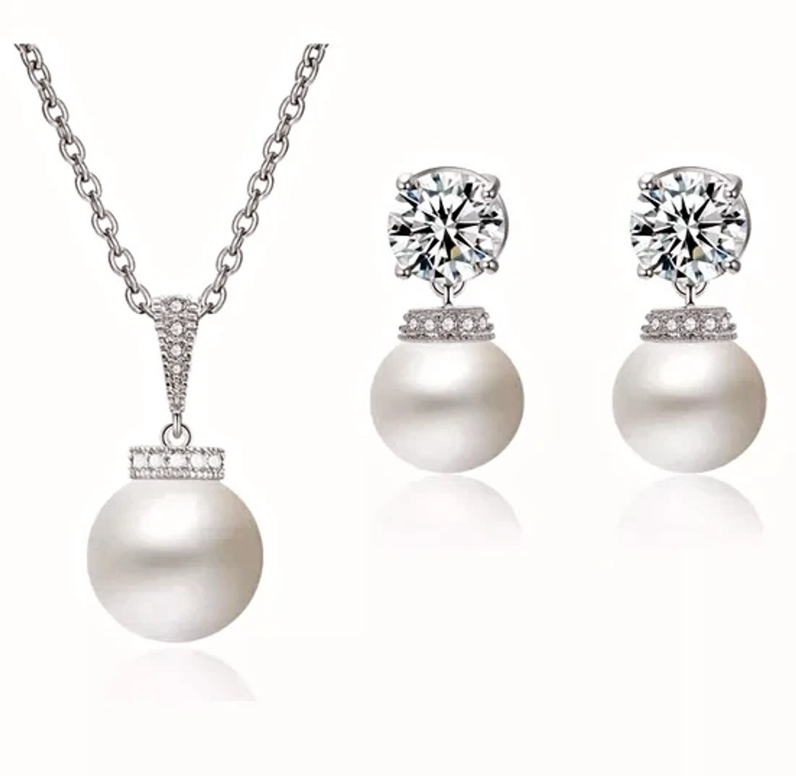 Pearl jewelry set & watch gift set image