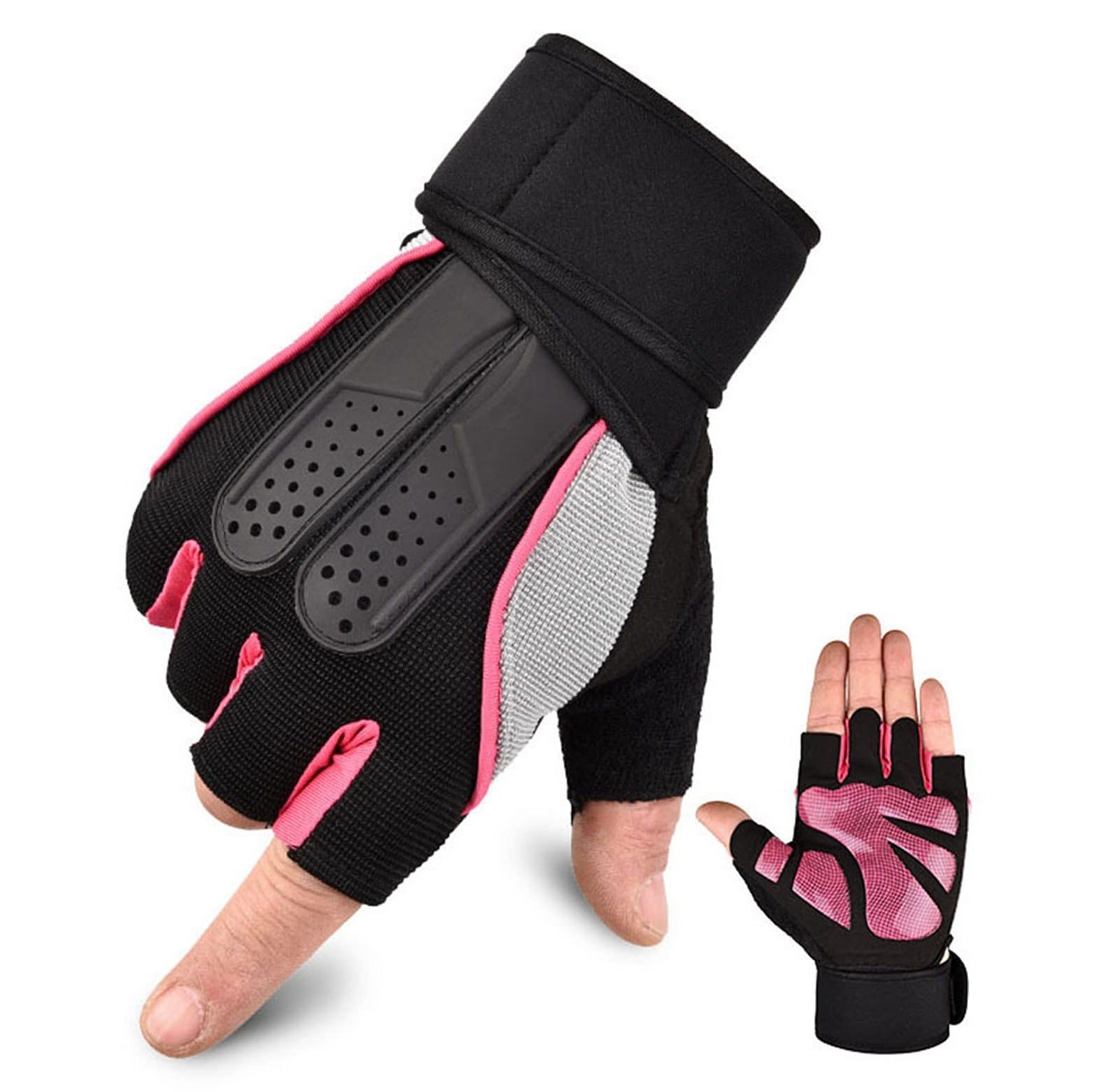 Gym Gloves. Gym Gloves Non-Slip Weight Lifting Gloves With Wrist Straps Support Fitness Gloves. image