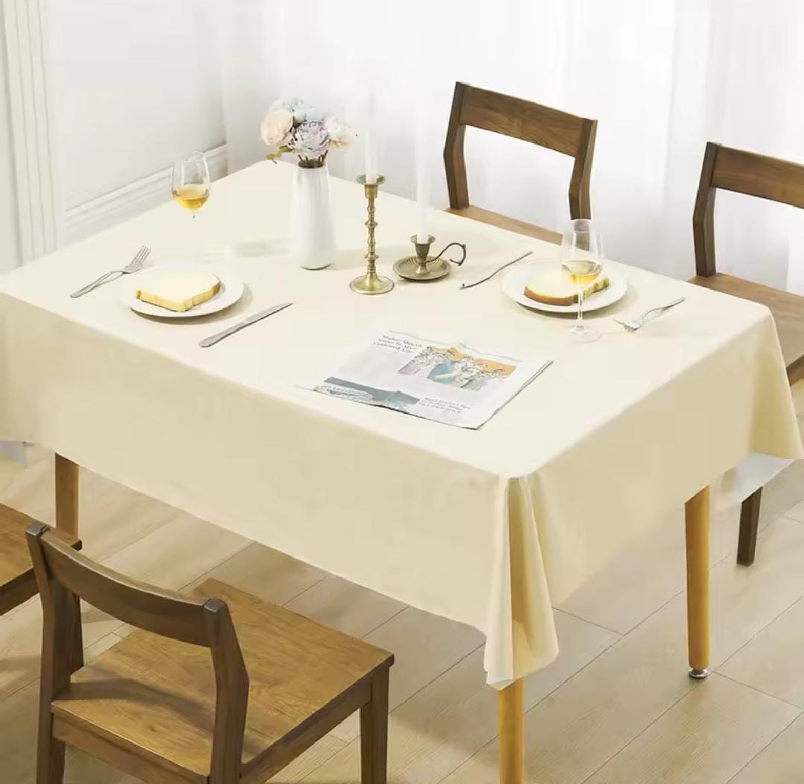 Premium Waterproof Rectangular Tablecloth 140x220cm - Stain Resistant image