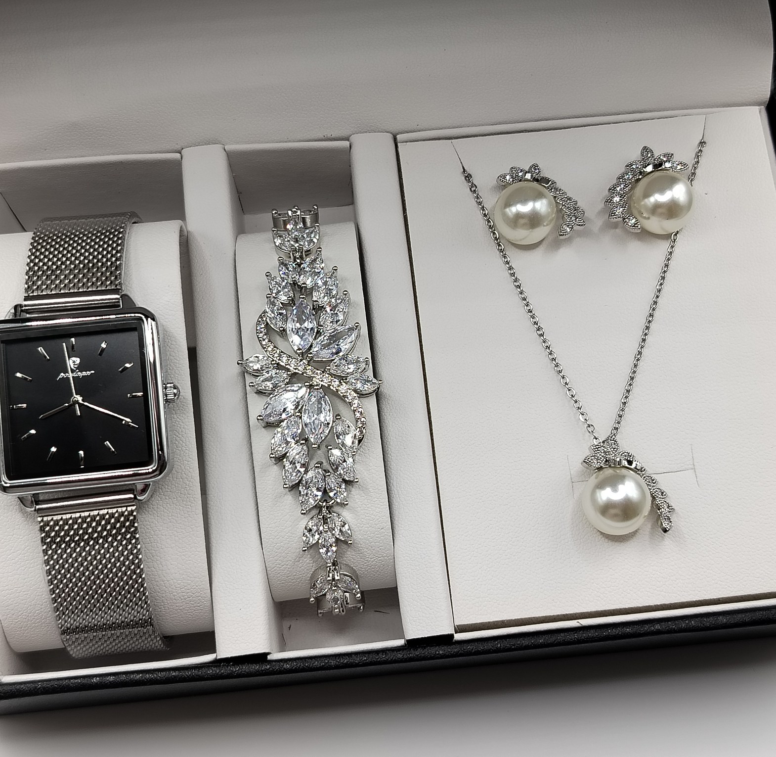 Watch & Jewelry Gift Set with poedegar watch, bracelet, necklace and earrings  image