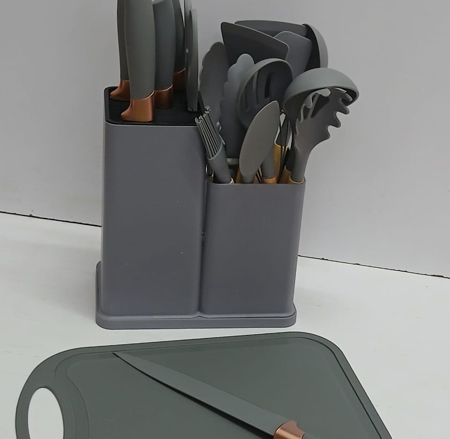 19-Piece Silicone Spoon set and Holder Kitchen Set image