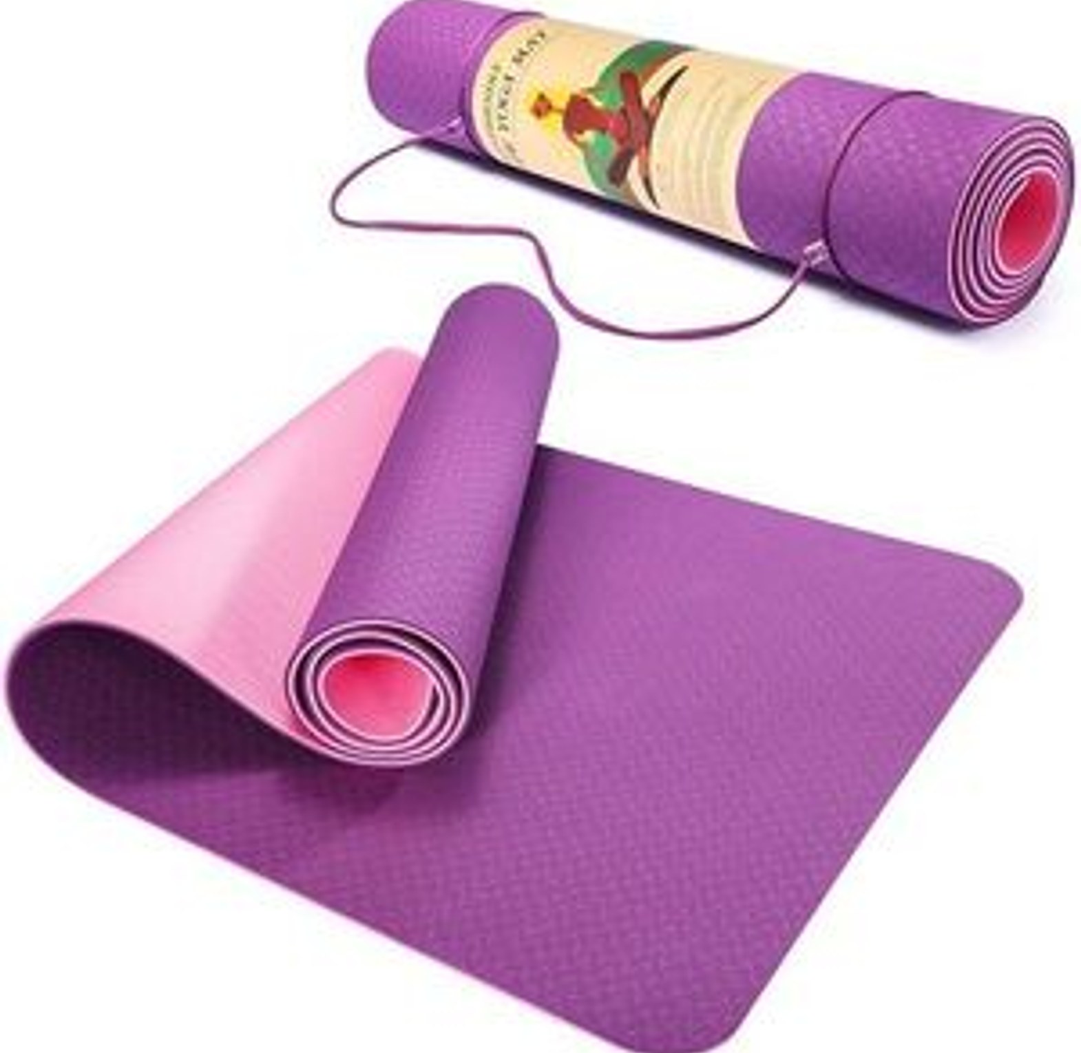 Double Sided Exercise Fitness Yoga Mat 8mm image