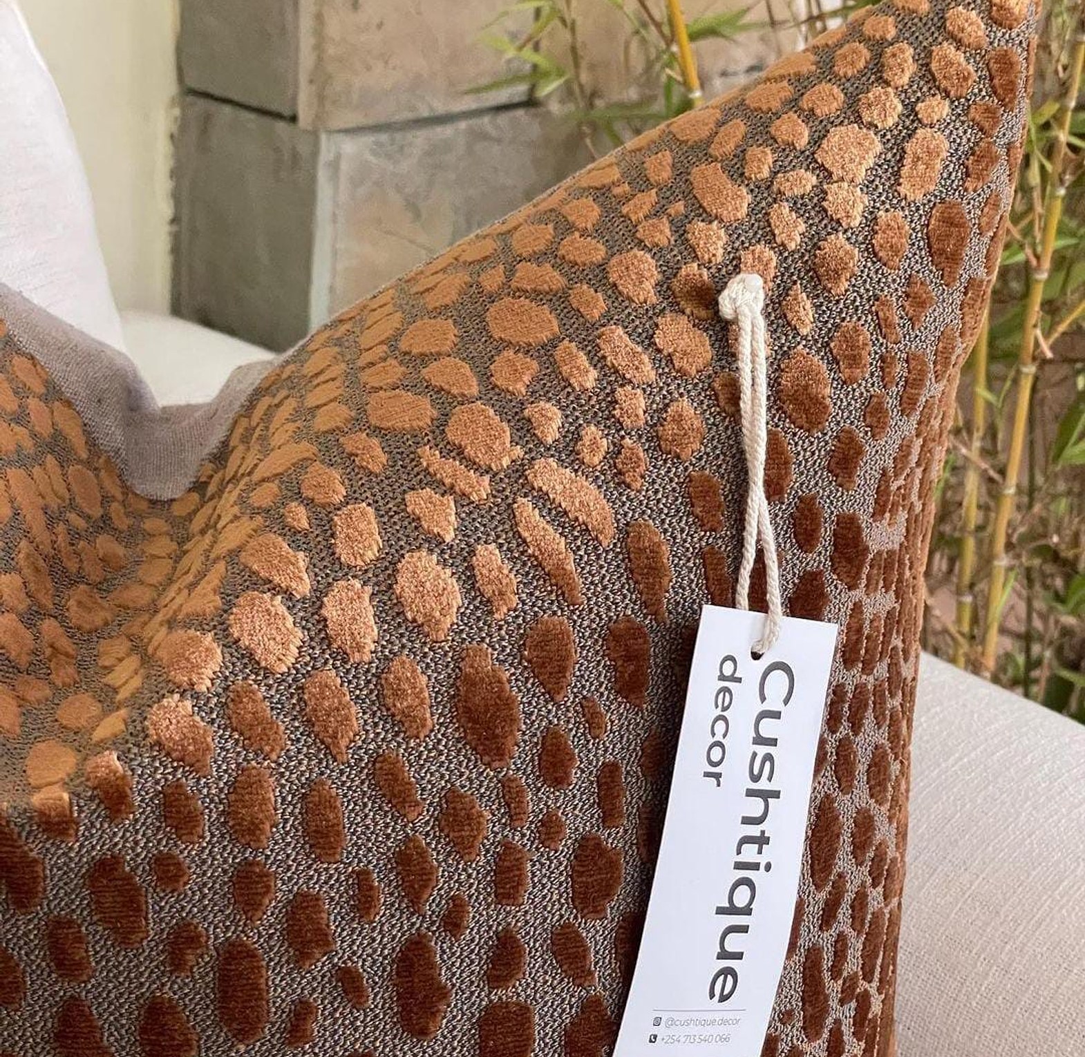 RUST-PEBBLE CUSHION image