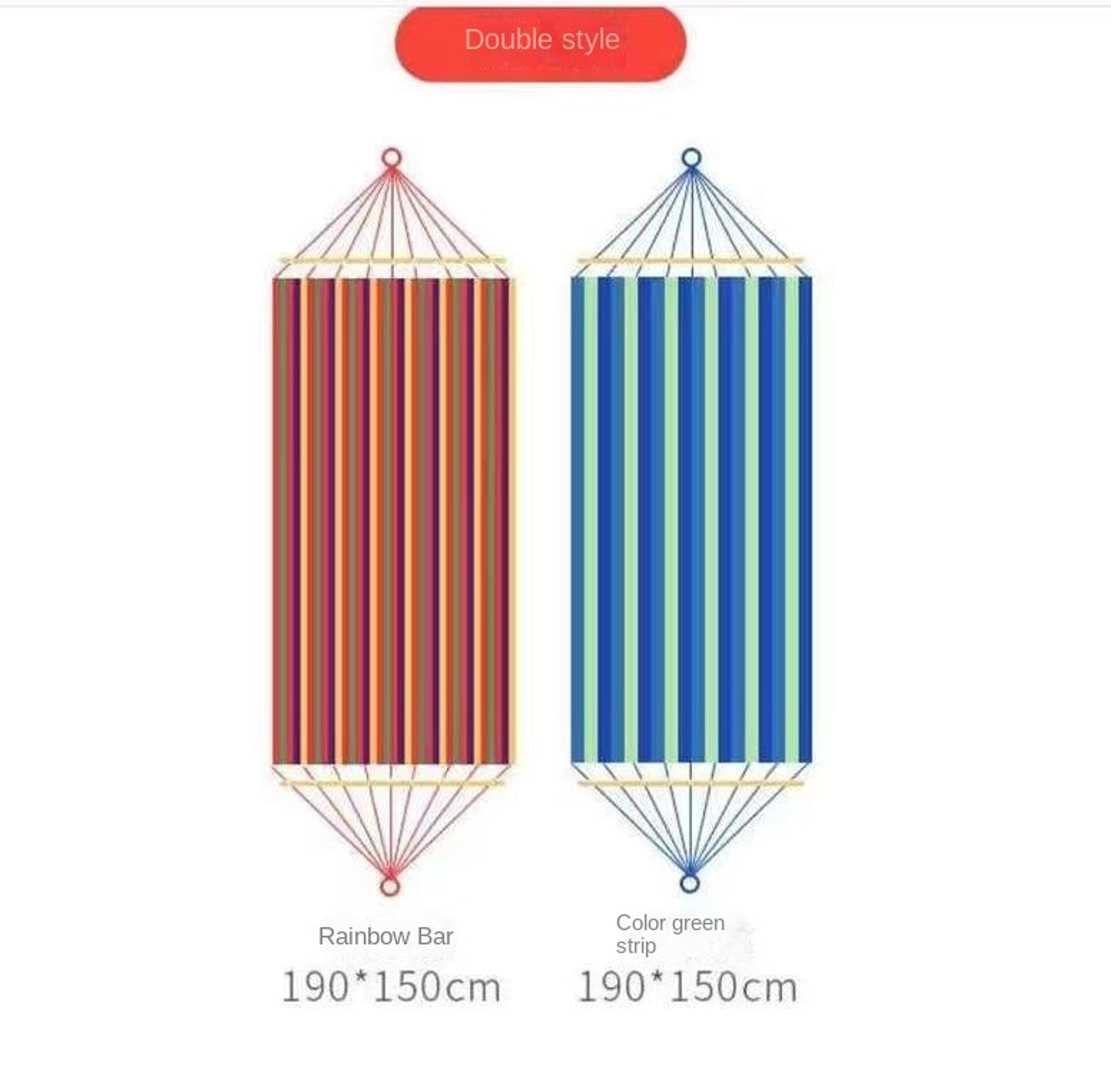 Striped Outdoor Hammock (Heavy Duty) image