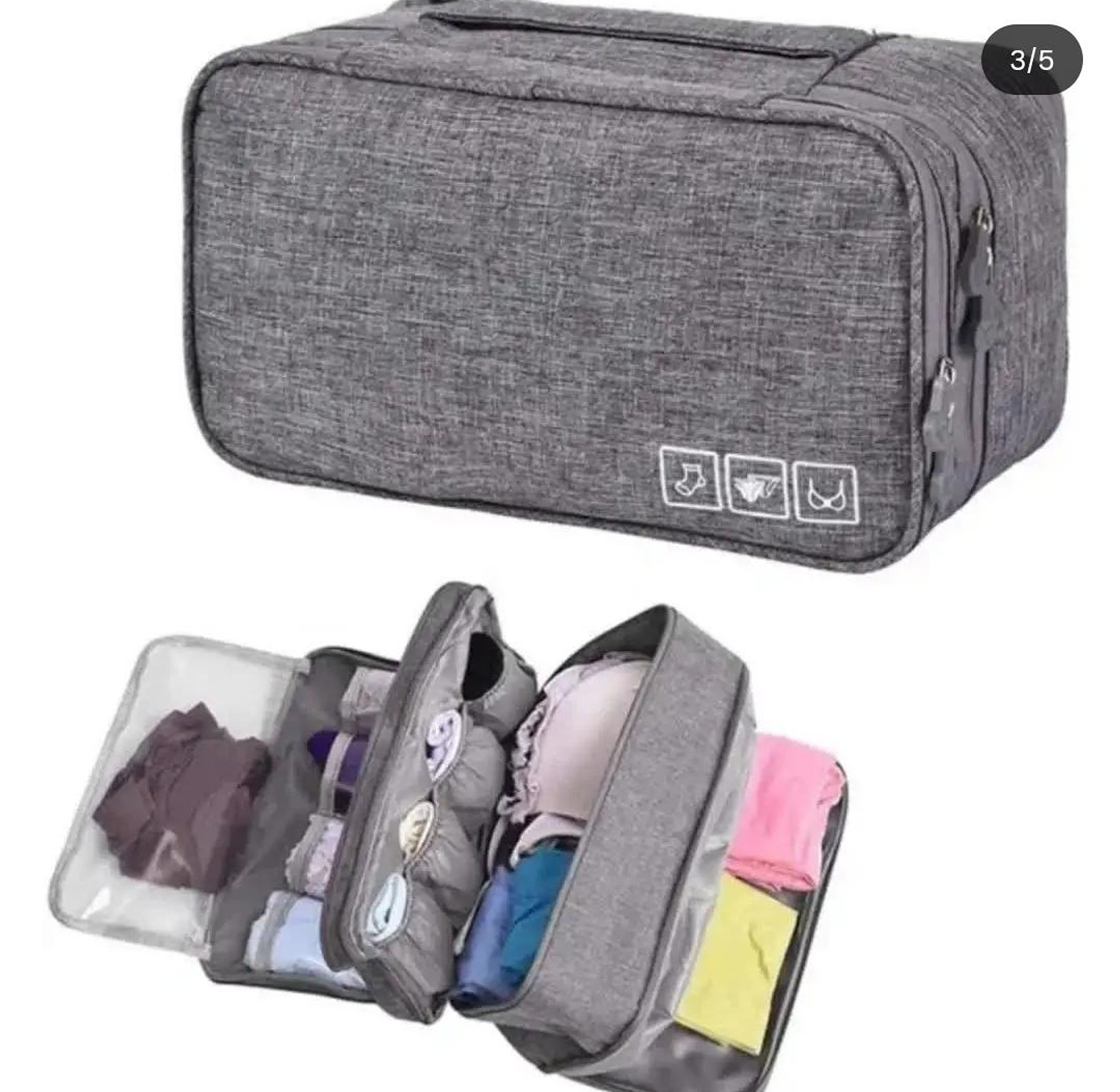 Portable undergarment travel organizer image
