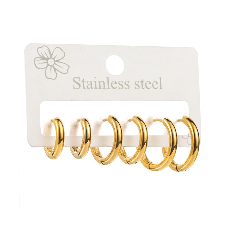 Gold Hoop Earrings Set image