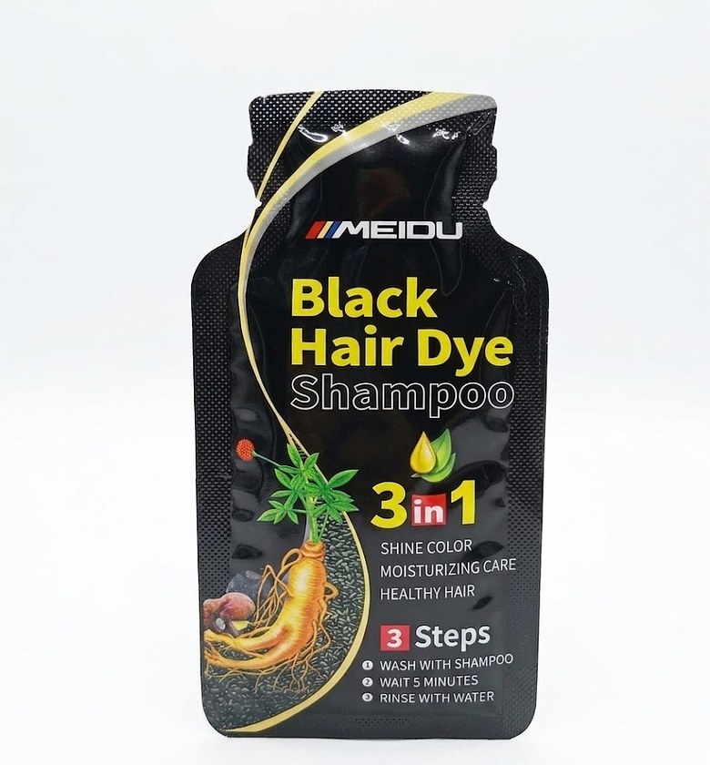 Meidu black hair dye shampoo sachets  image