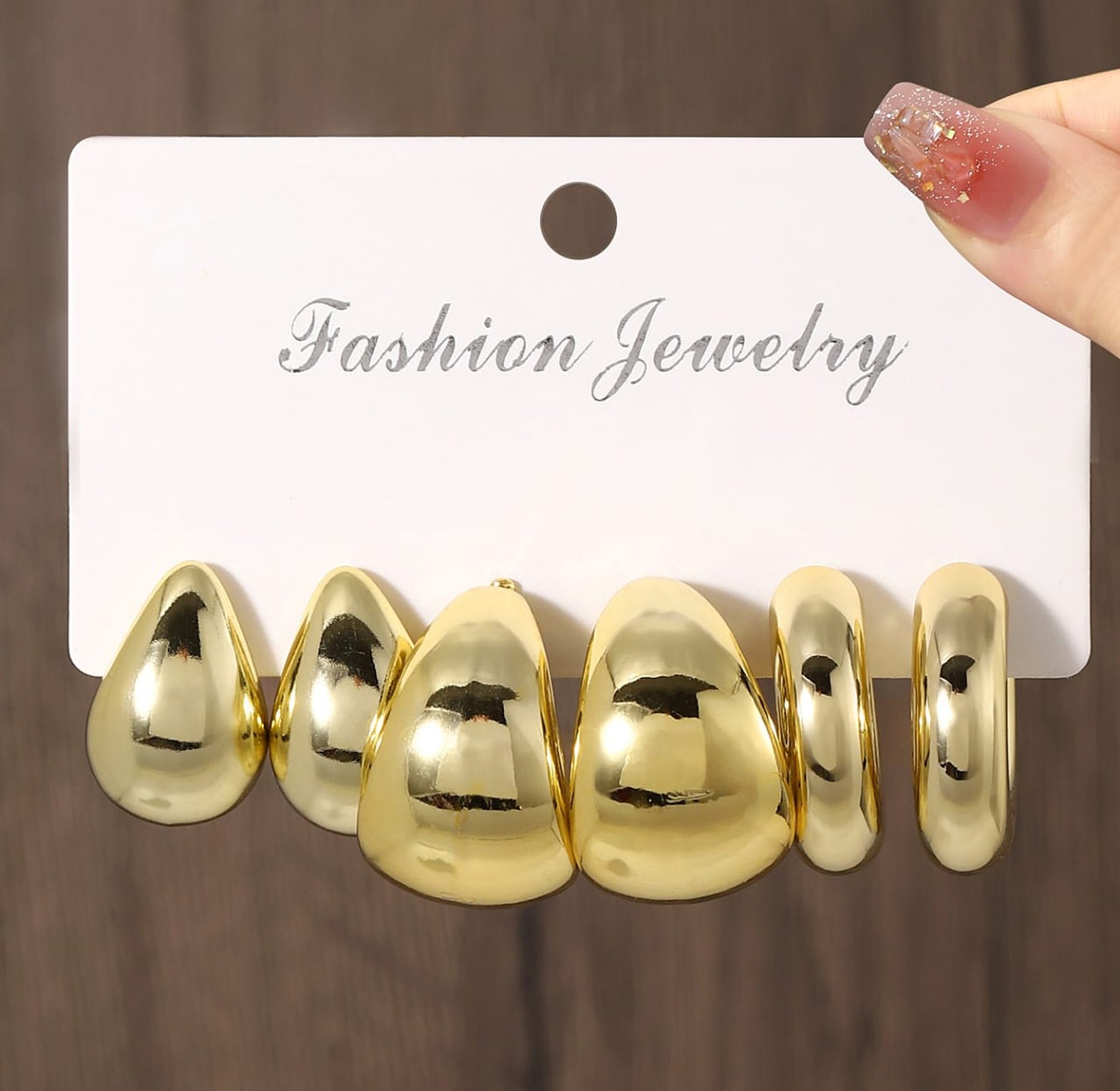 3 piece tear drop earrings set image
