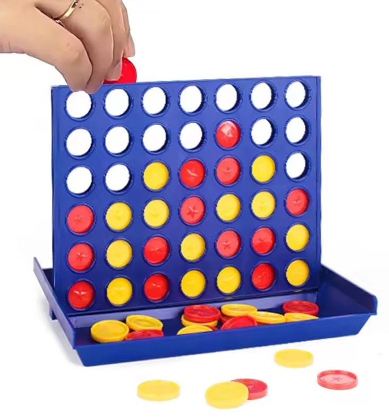 4-In-A-Row Bingo Game Strategy Board Game, Family Indoor Fun, Durable 2-Player Game image