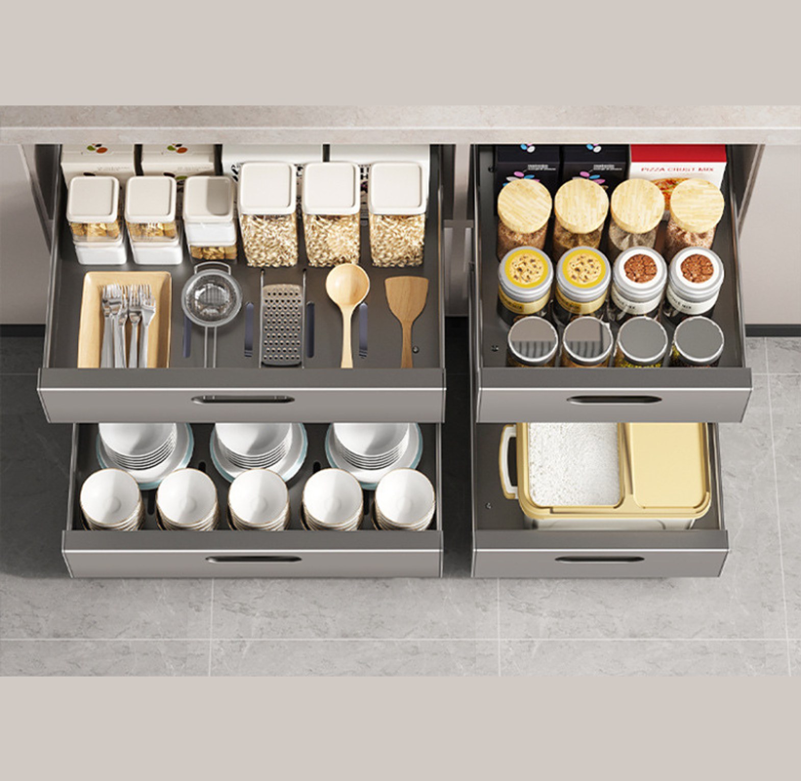 Premium Carbon Steel Pull-Out Cabinet and Drawer Organizer image