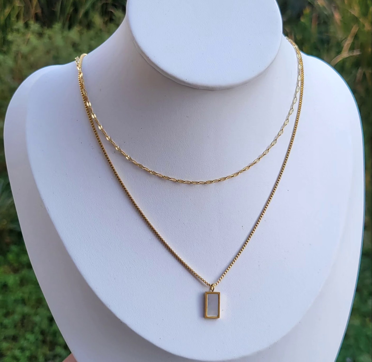 White Pendant Double  image