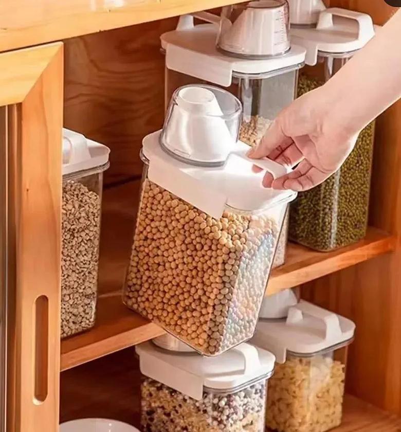 Acrylic airtight cereal storage container image