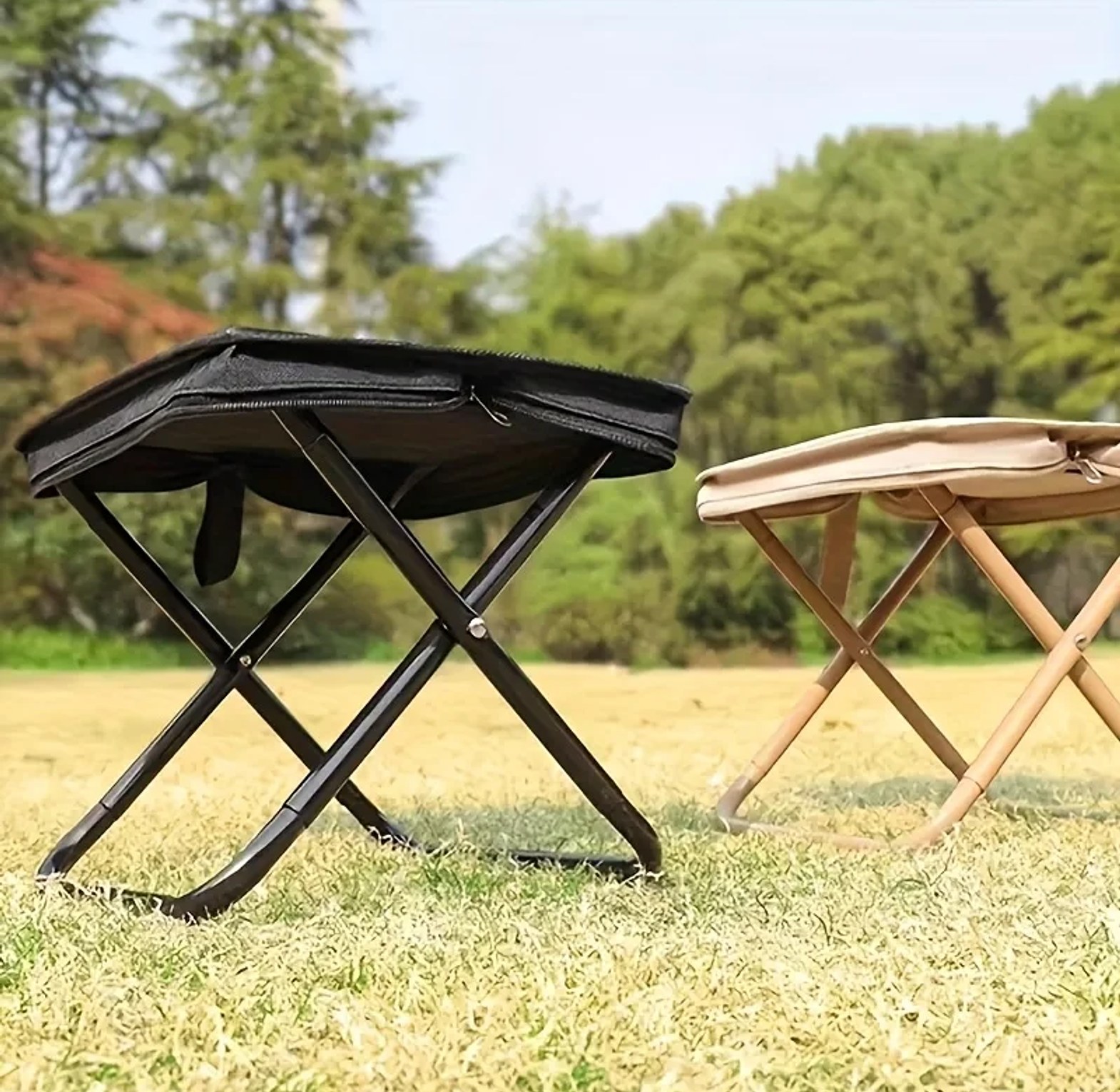 Portable Folding Camping Chair Heavy Duty 120kg Capacity Compact Outdoor Stool for Picnics, Fishing & Travel image