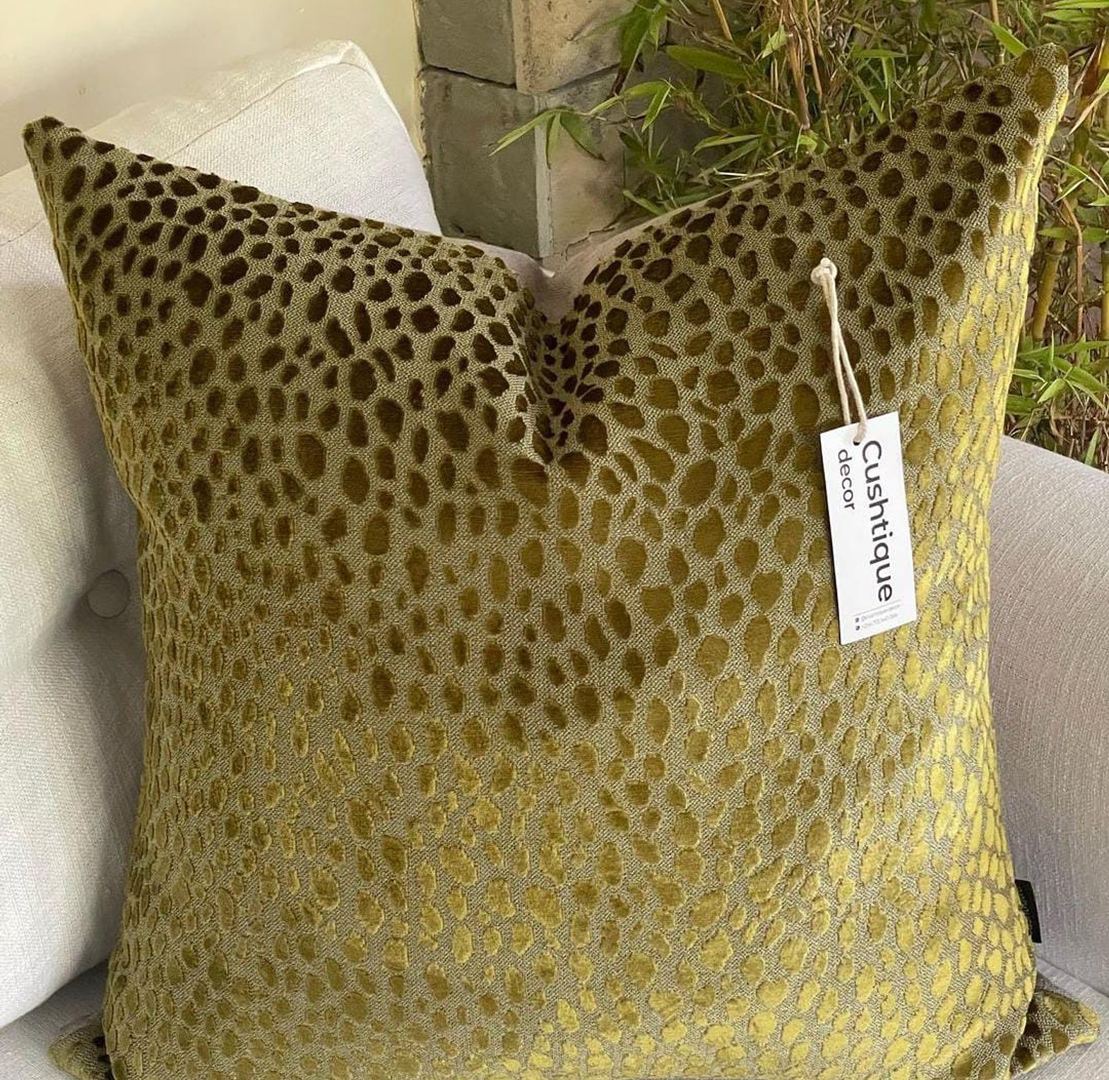 OLIVE GREEN -PEBBLE CUSHION image