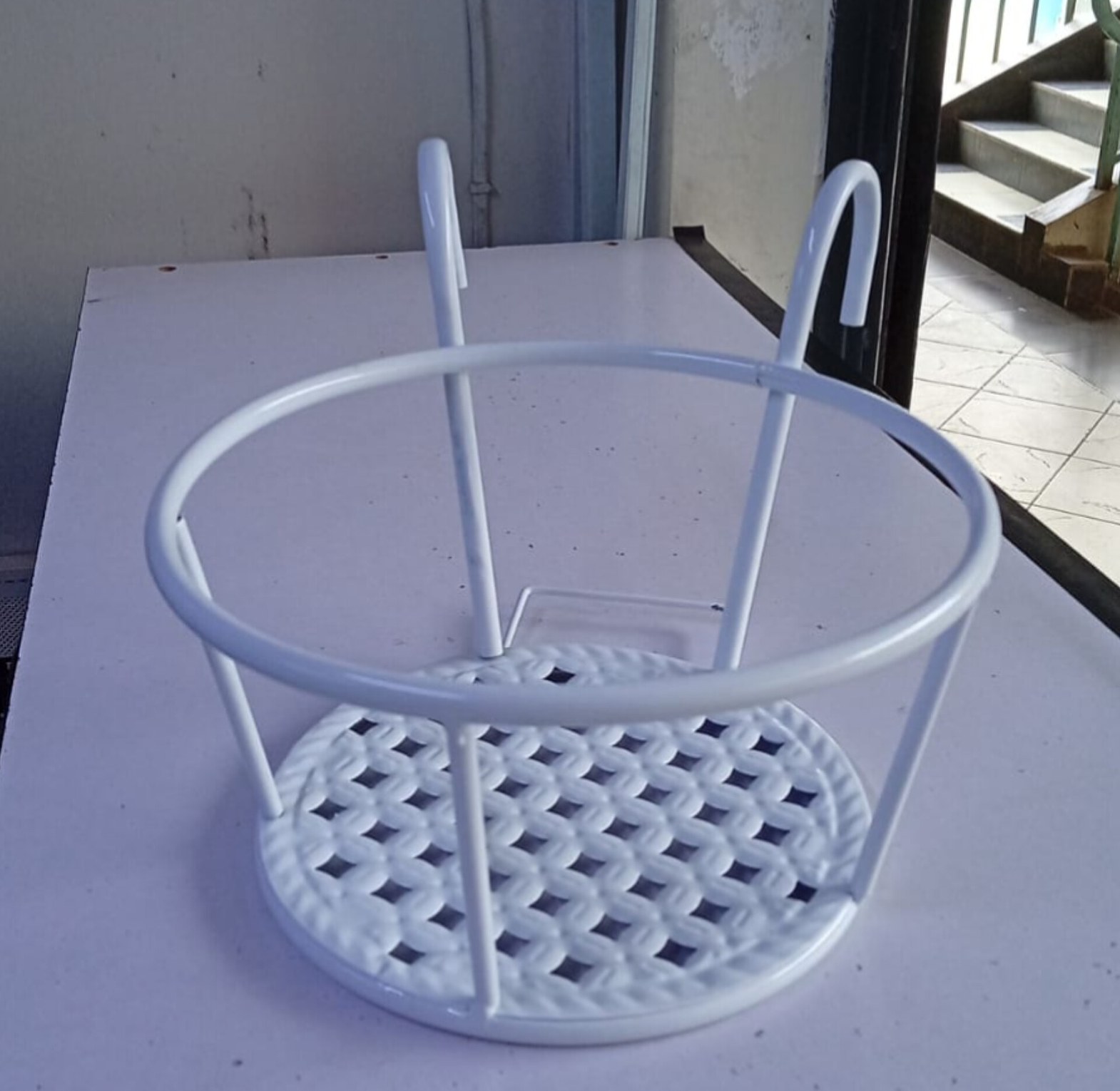 Hanging Balcony Plant Holder & Railing Flower Pot Stand for Urban Gardening Nairobi Kenya – Rust-Proof Metal Black image