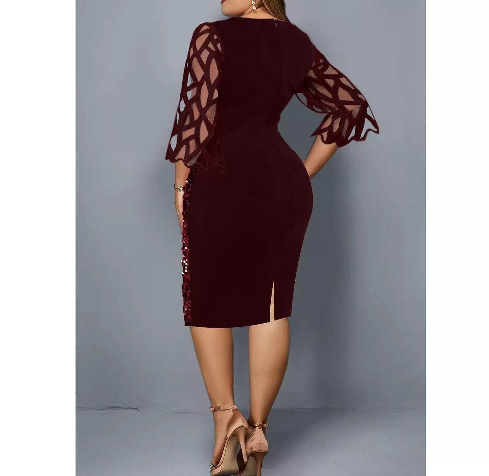 Amethyst Lattice Sequin Sheath Dress image