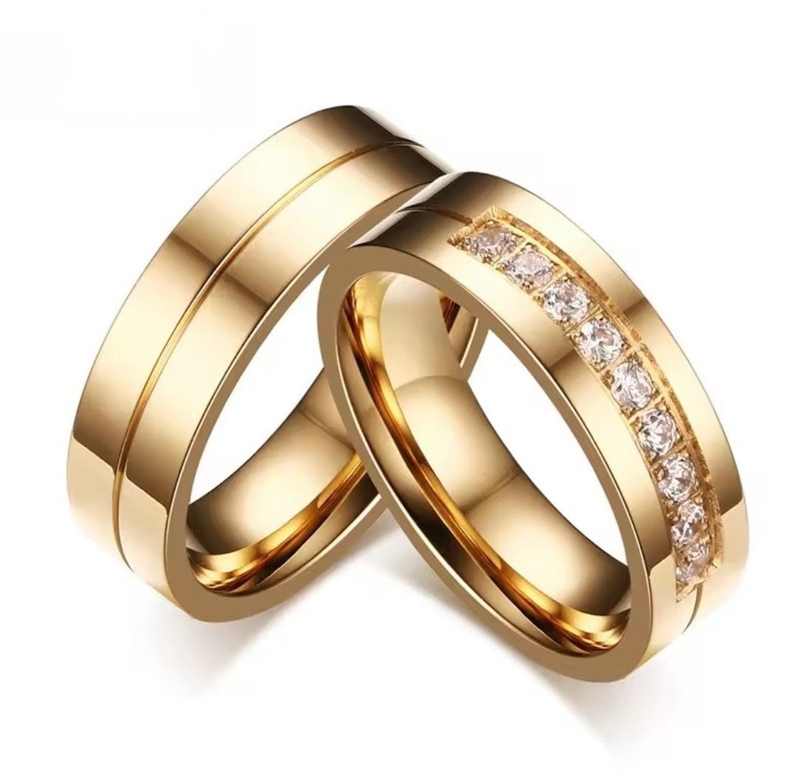 Stainless Steel Non Tarnish Couple wedding bands/rings  image