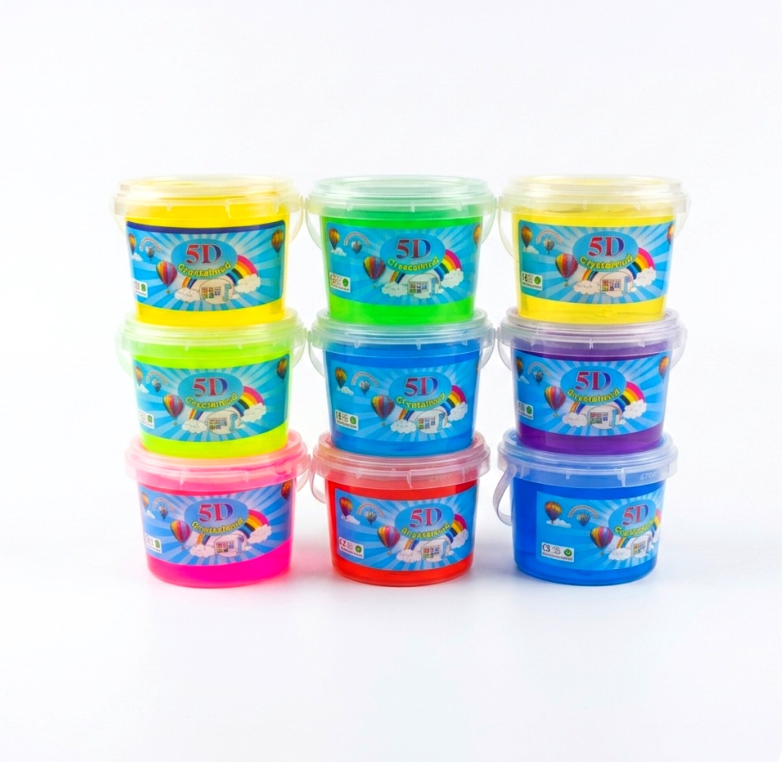 5D Crystal Slime Mud 250g Non-Sticky Kids Sensory Play Toy Tube — Vibrant Stretchable Slime for Children and Stress Relief image