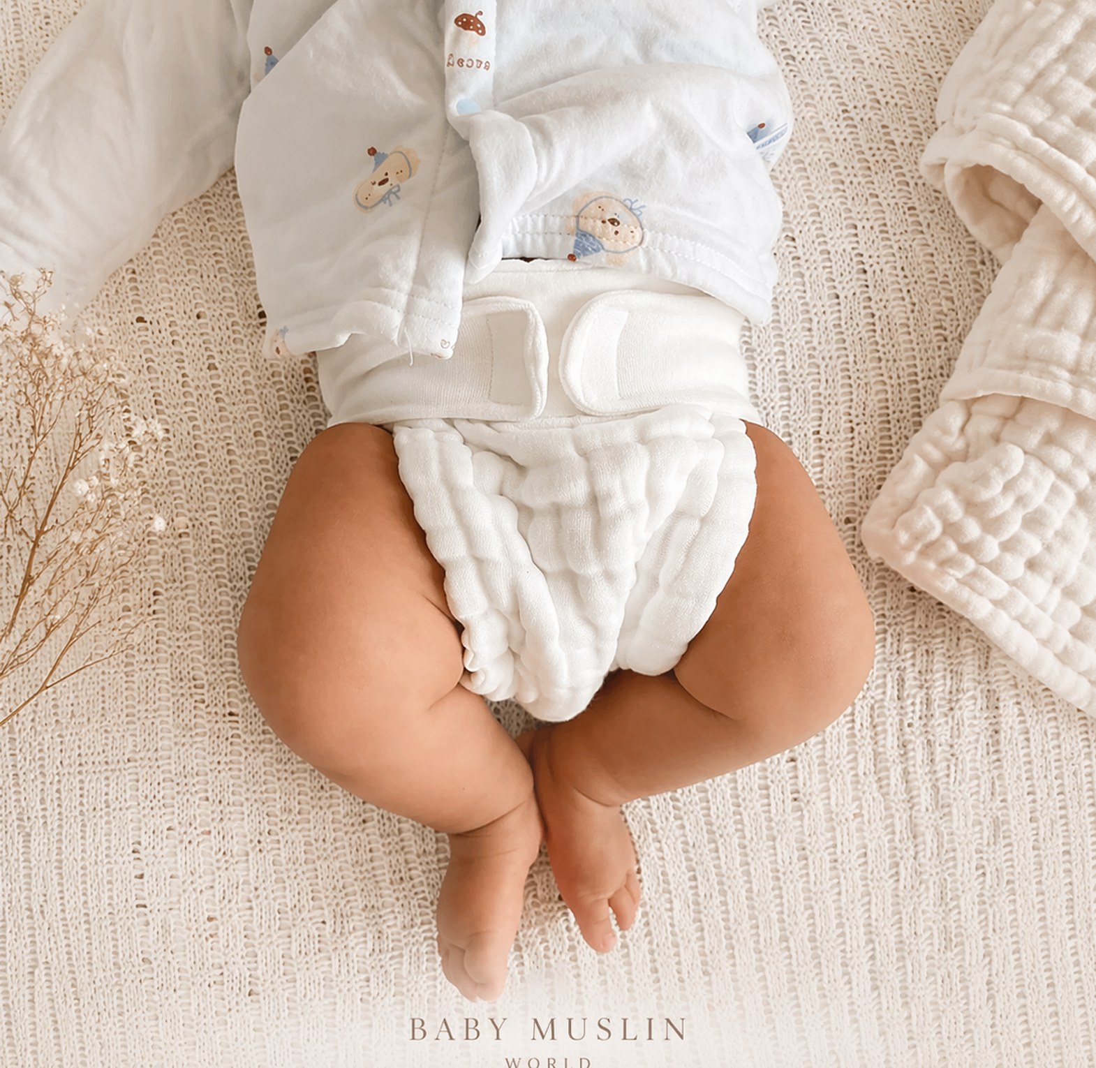Muslin Cloth Diapers – Set of 3 image