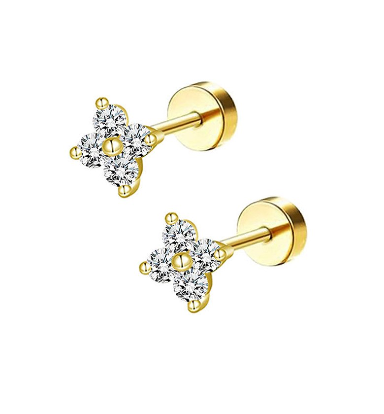 Crystal flower studs image
